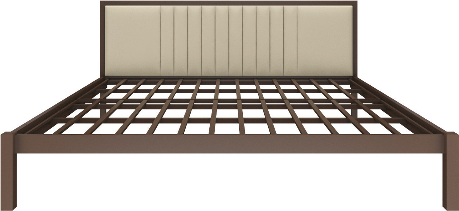 Image of homdec Venus Metal King Bed, 208 cm x 190 cm (6.82 ft x 6.23 ft) (Finish Color - Brown, Delivery Condition - DIY(Do-It-Yourself))