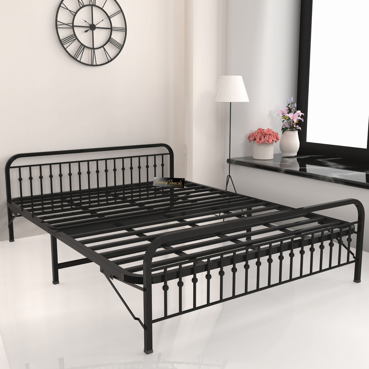 HoneyTouch Folding Bed | 2 Years Warranty | 6ft x 6.25ft | Metal King Bed