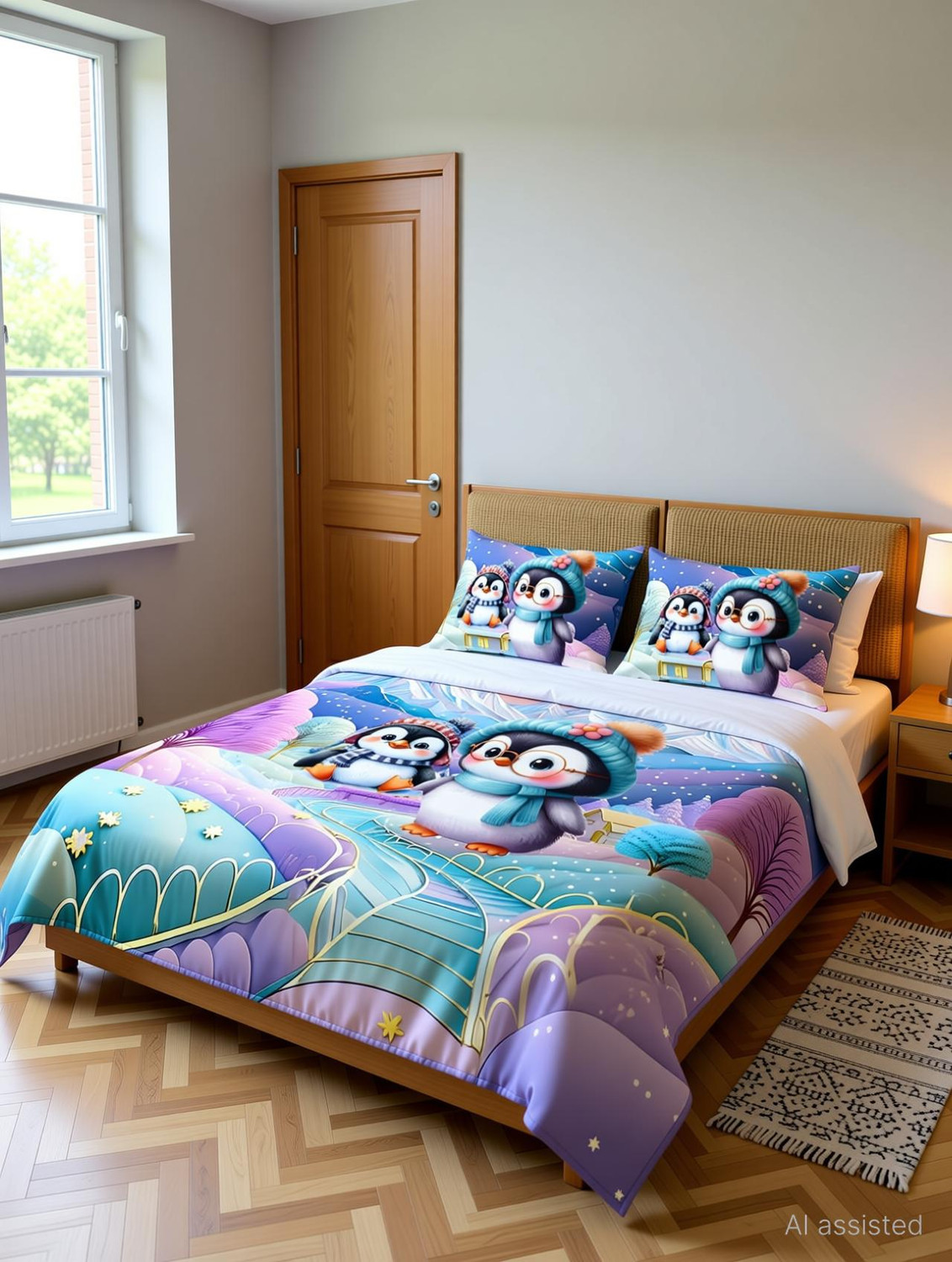 Image of Home Sazawat Fleece King Fitted (Elastic) 250 TC Solid 1 Bedsheet with 2 Pillow Covers (Coffee)