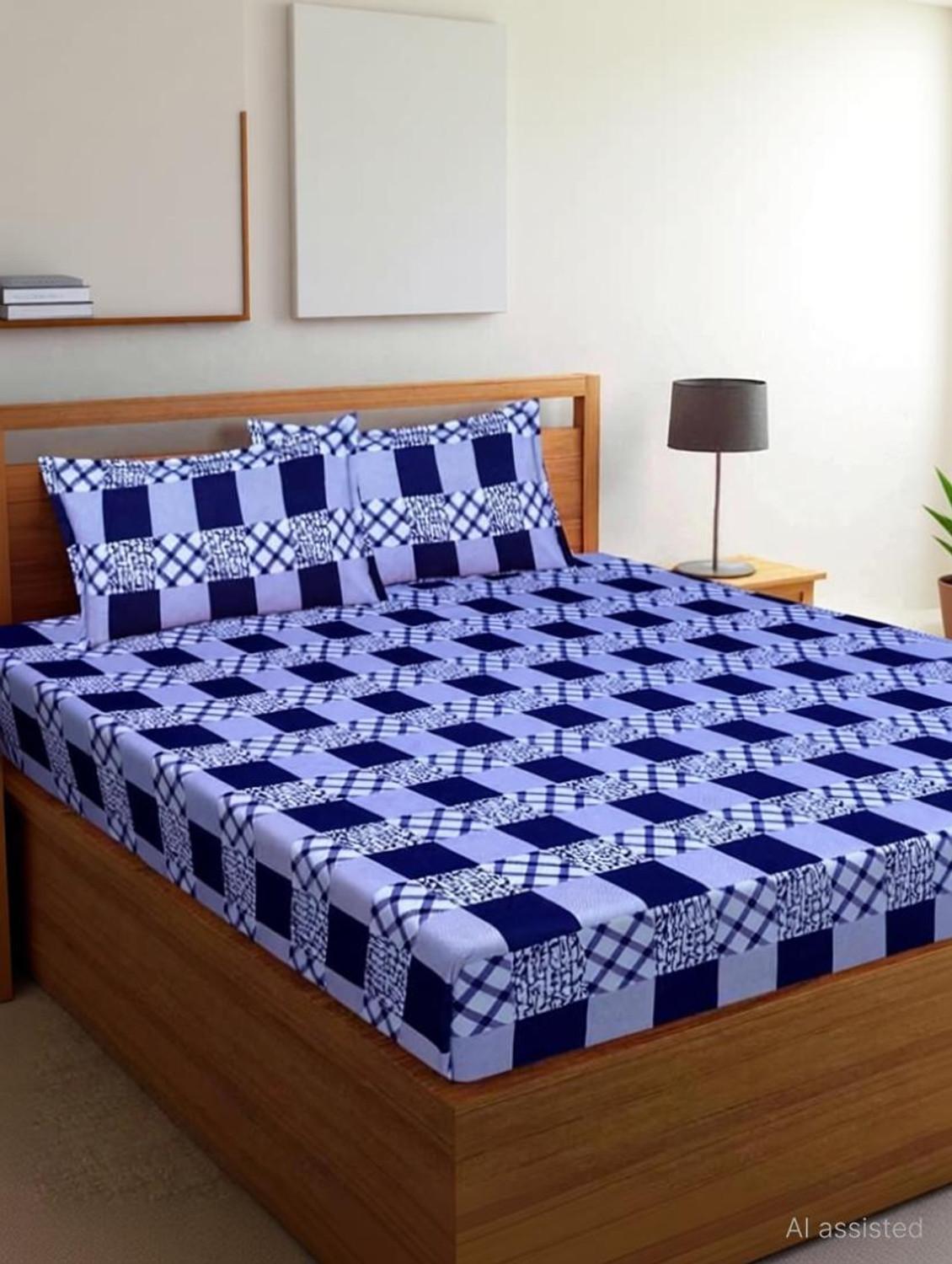 Panipat Textile Hub 140 TC Microfiber Double Printed Bedsheet