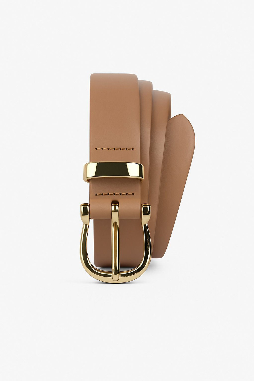 Camelio Women Formal, Party, Evening Tan Genuine Leather Belt