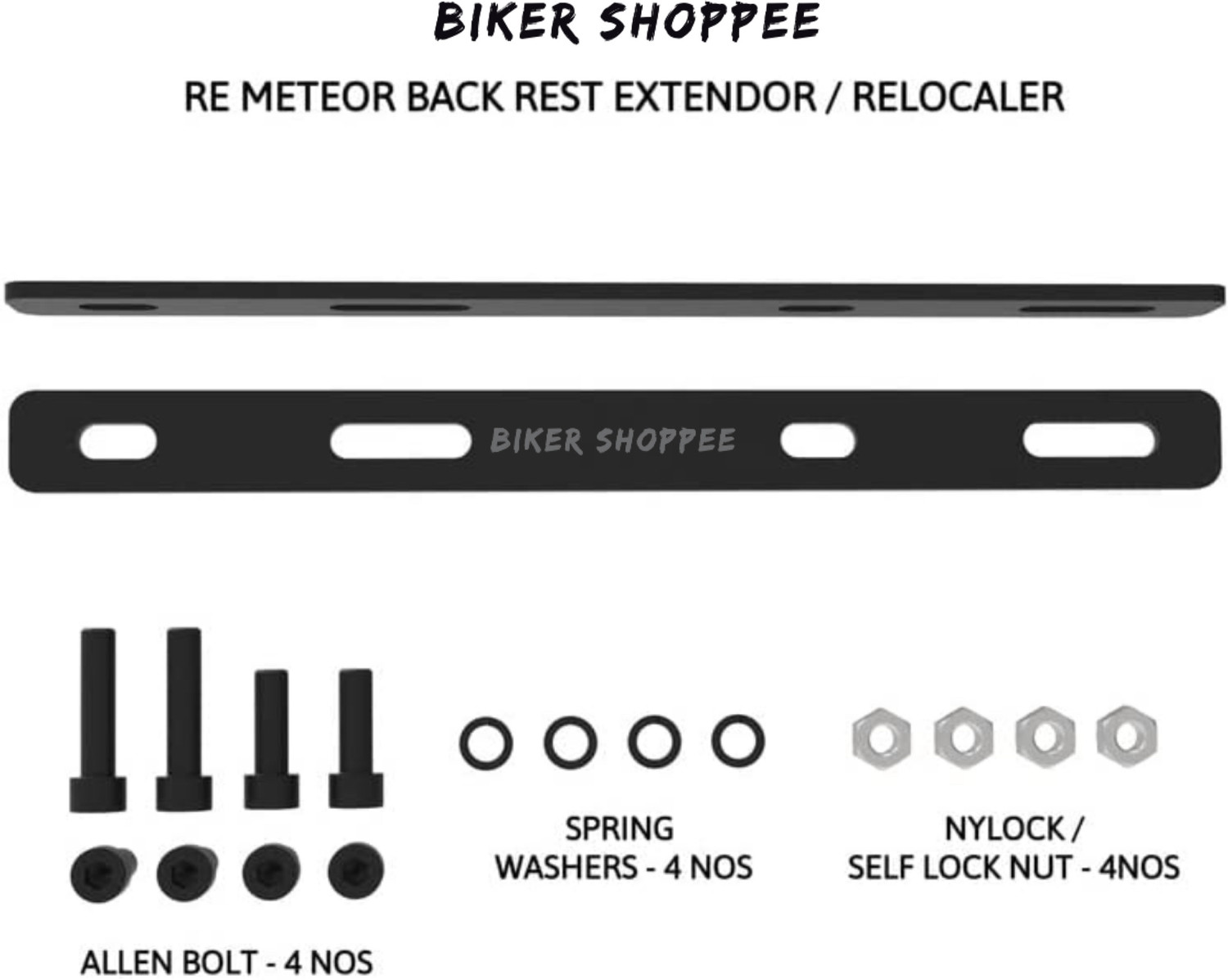 BIKER SHOPPEE Adjustable Passenger Backrest