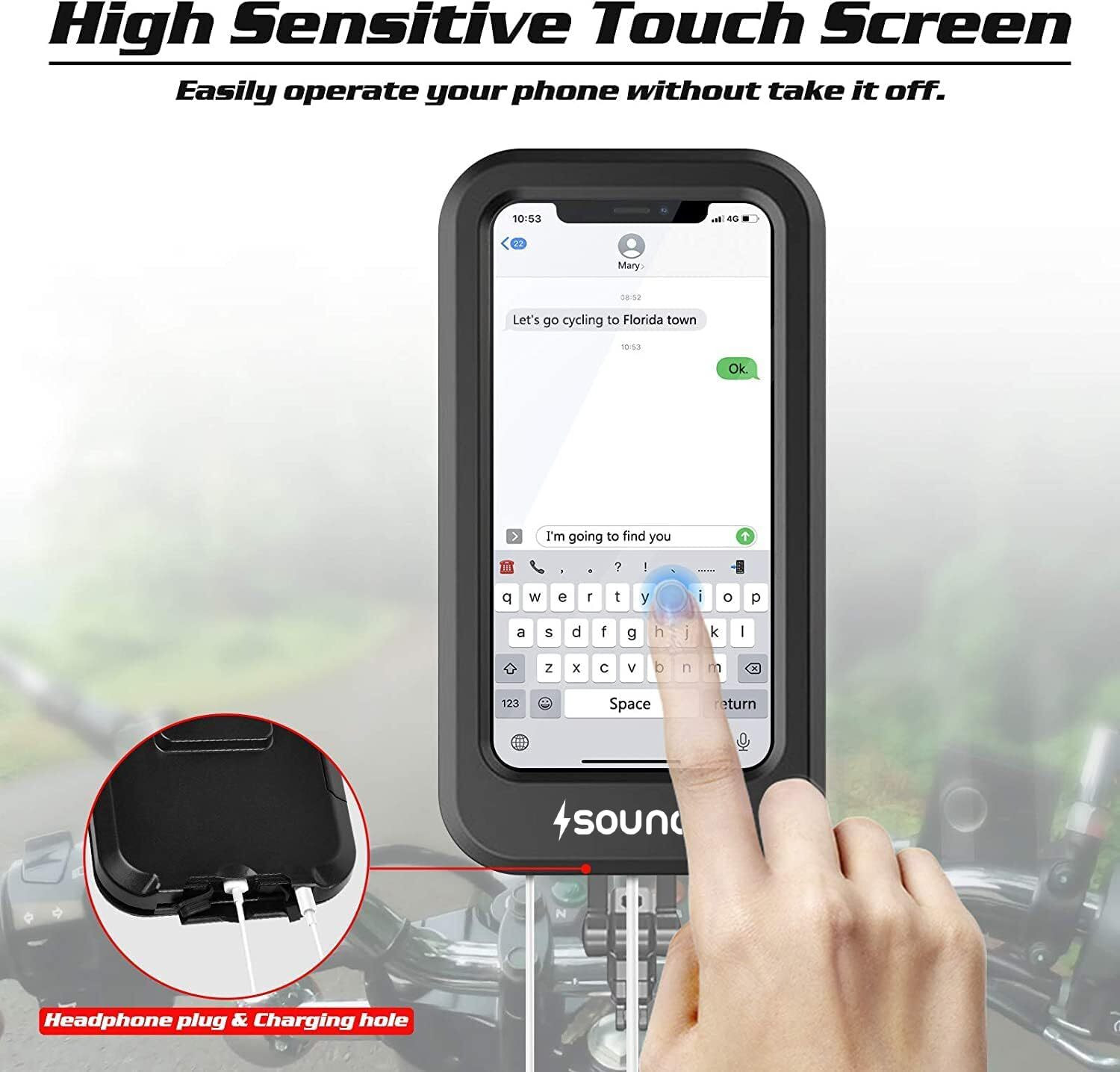 Image of Gentle e kart 360 Rotation Waterproof Bike Phone Mount, Universal Motorcycle & Bicycle Bike Mobile Holder (Black)