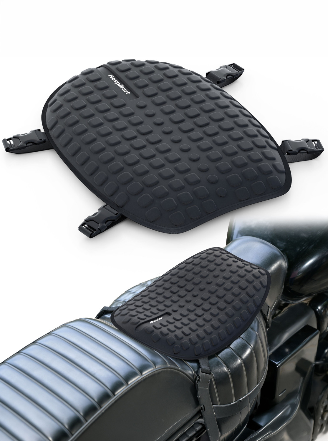 HOSPIKART Premium Gel Motorcycle Seat Cushion - Tailbone & Sit Bone Su