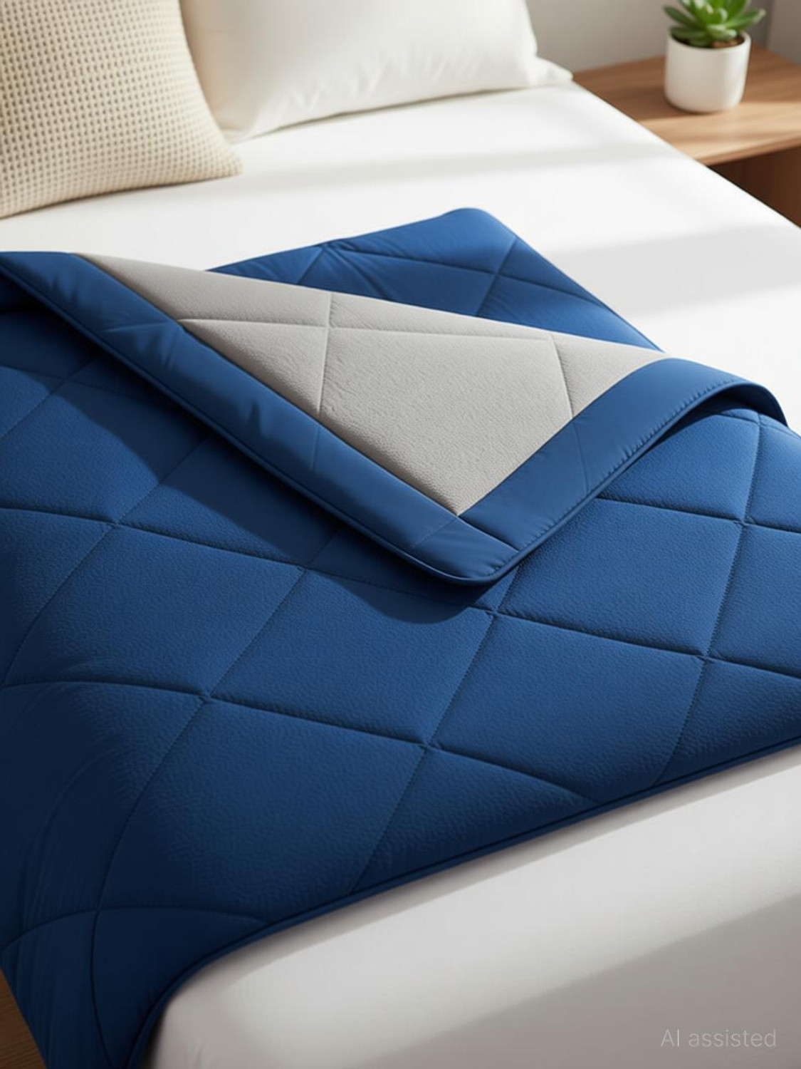 Wakefit Solid Single Comforter  (Polyester, Grey and Dark Teal)
