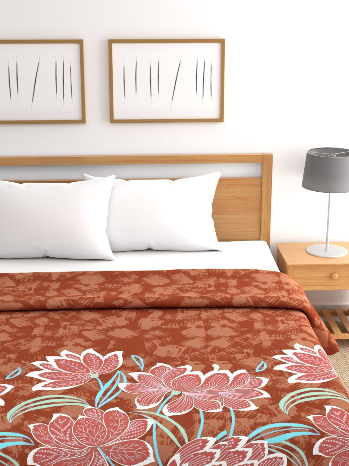 Raymond Home Floral Double Mink Blanket for AC Room Polyester