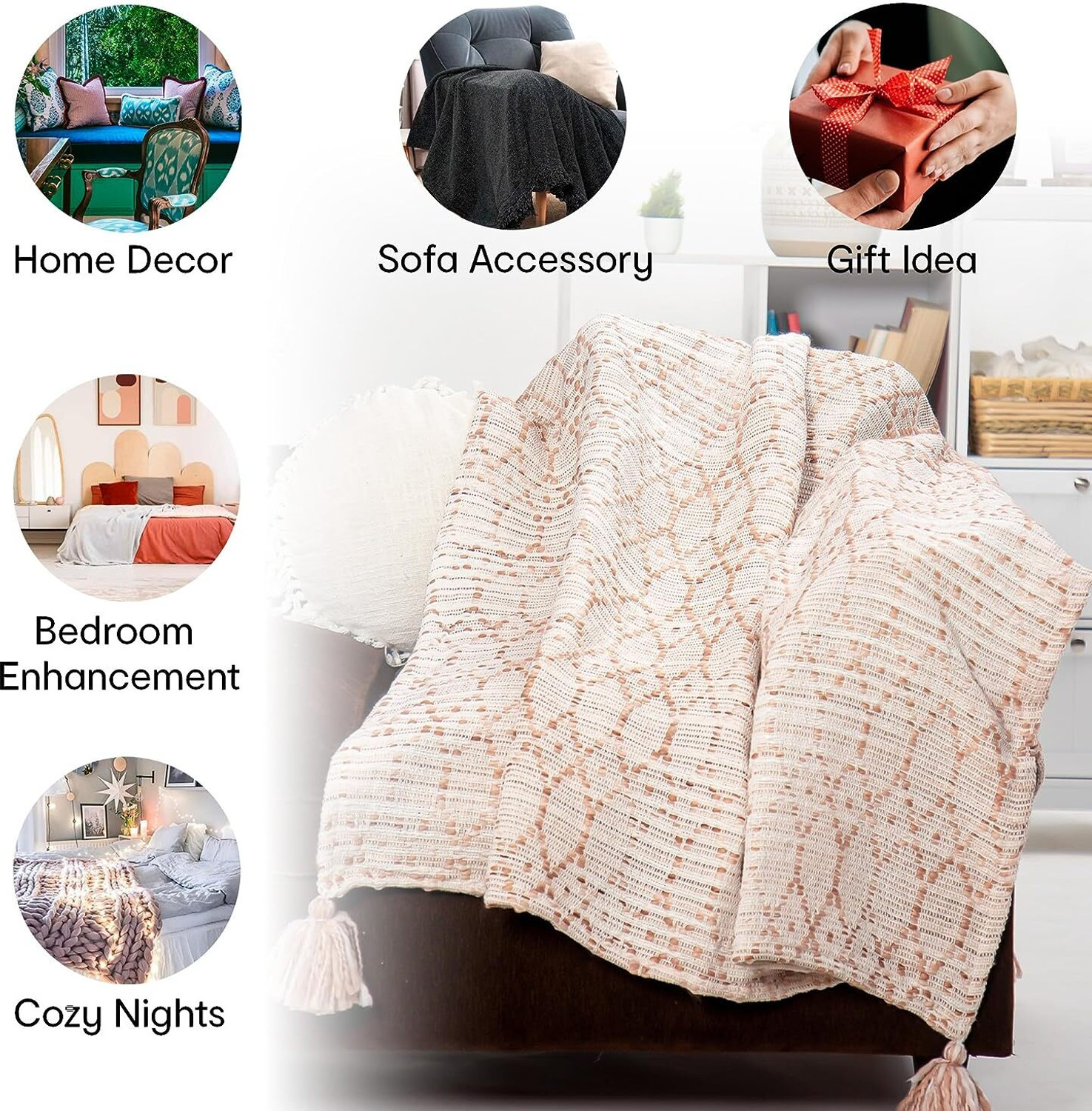 Image of anko Solid Single Throw for AC Room (Poly Cotton, White)