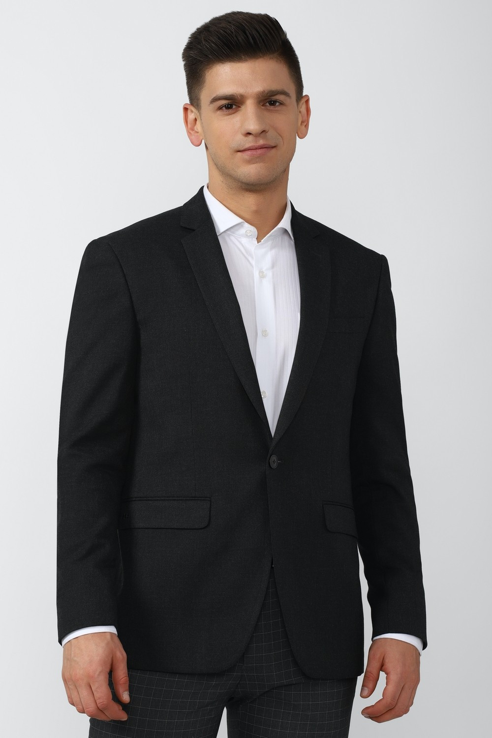 Image of PETER ENGLAND Solid Single Breasted Formal Men Blazer