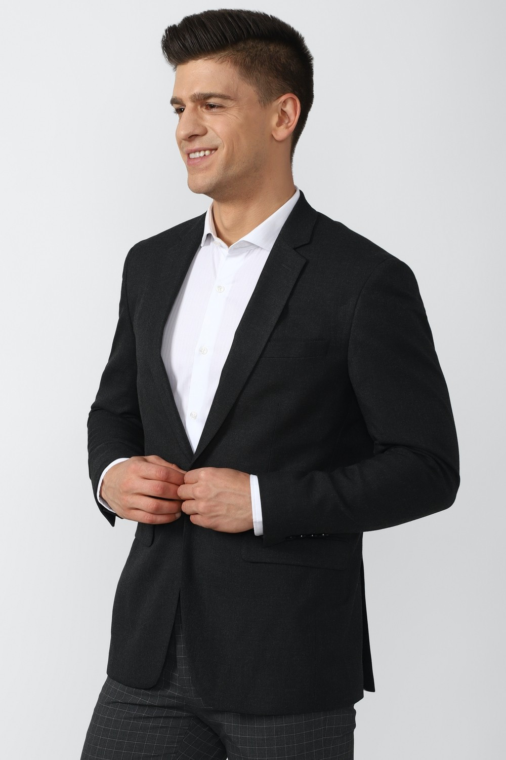 Image of PETER ENGLAND Solid Single Breasted Formal Men Blazer