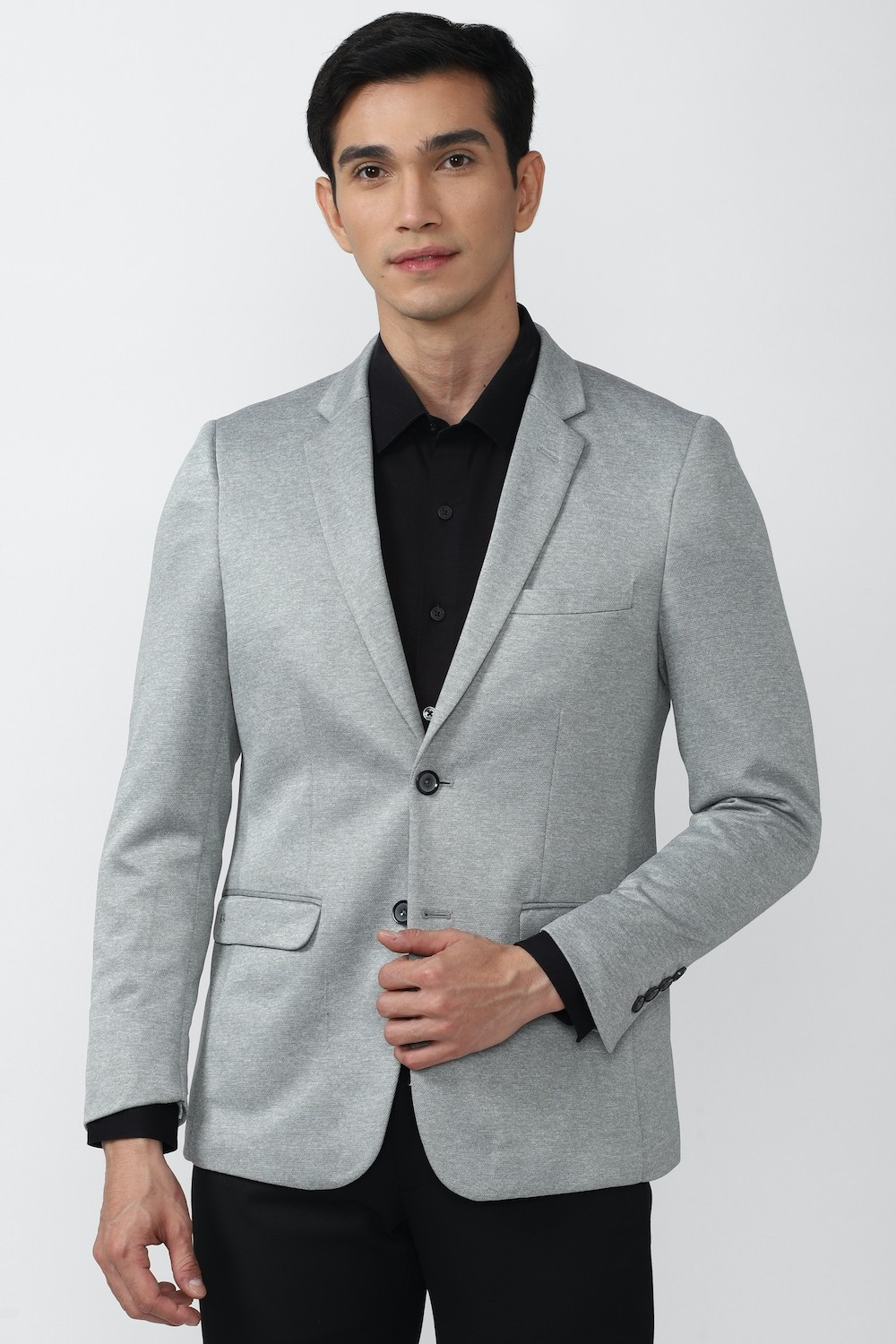 PETER ENGLAND Solid Single Breasted Party Men Blazer Grey Price History