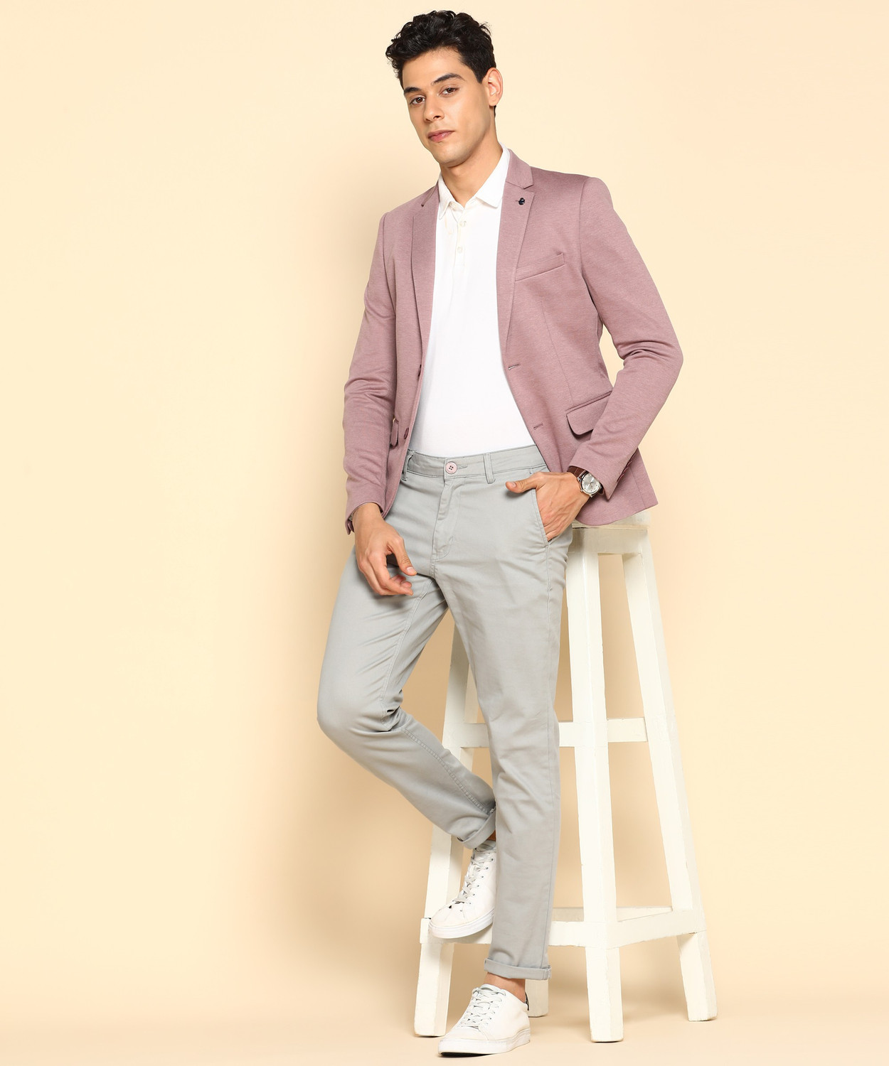 Image of KILLER Solid Single Breasted Casual Men Blazer