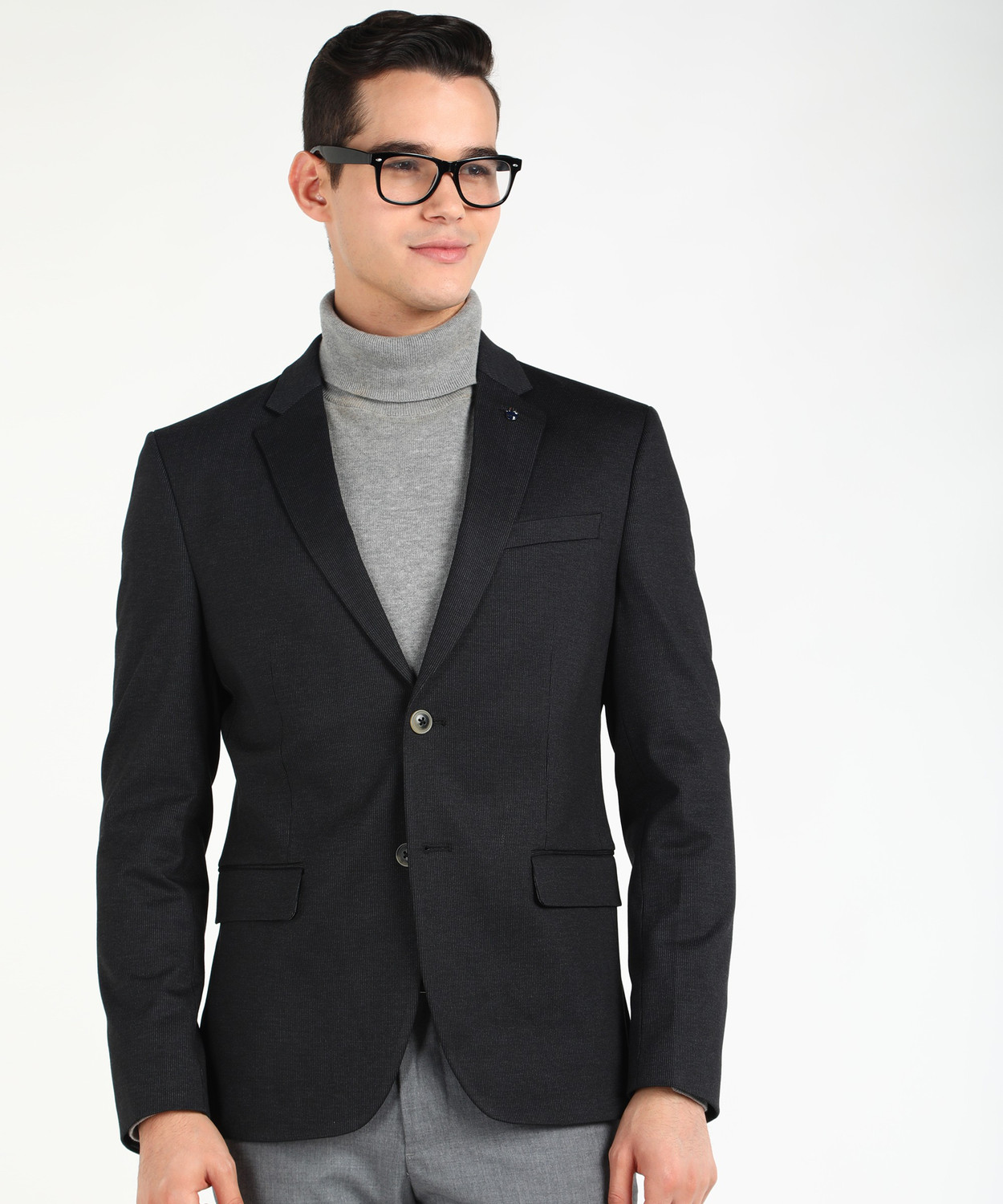 KILLER Self Design Single Breasted Formal Men Blazer Black