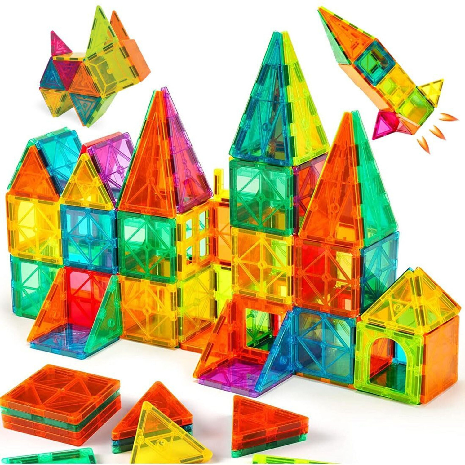 Image of YUIOP - Magnetix 5 - Magnetic Construction Set - Powerful Natural Magnets - 100 Pcs (Multicolor)