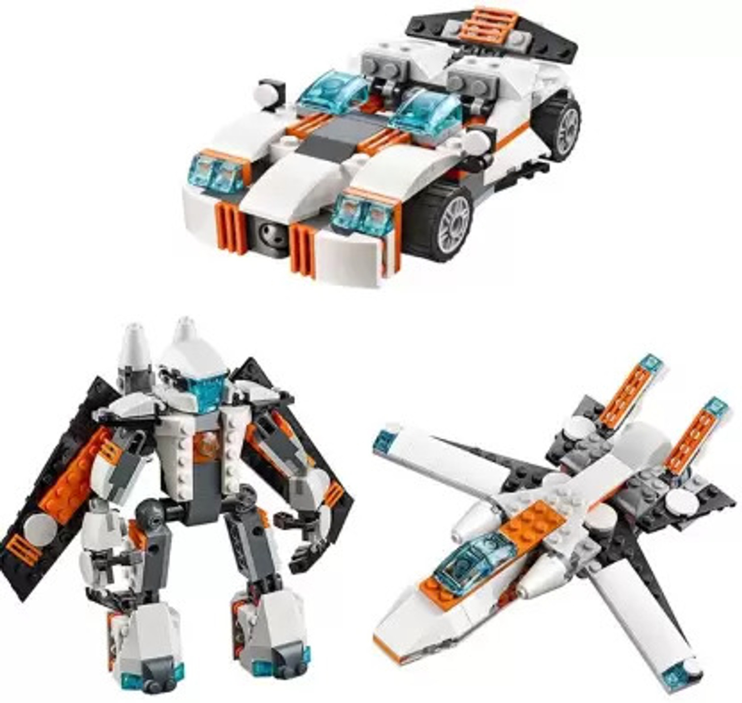 SR Toys 237 Pcs Robot Car and Plane 3 in 1 Building Blocks Toy Lego fo