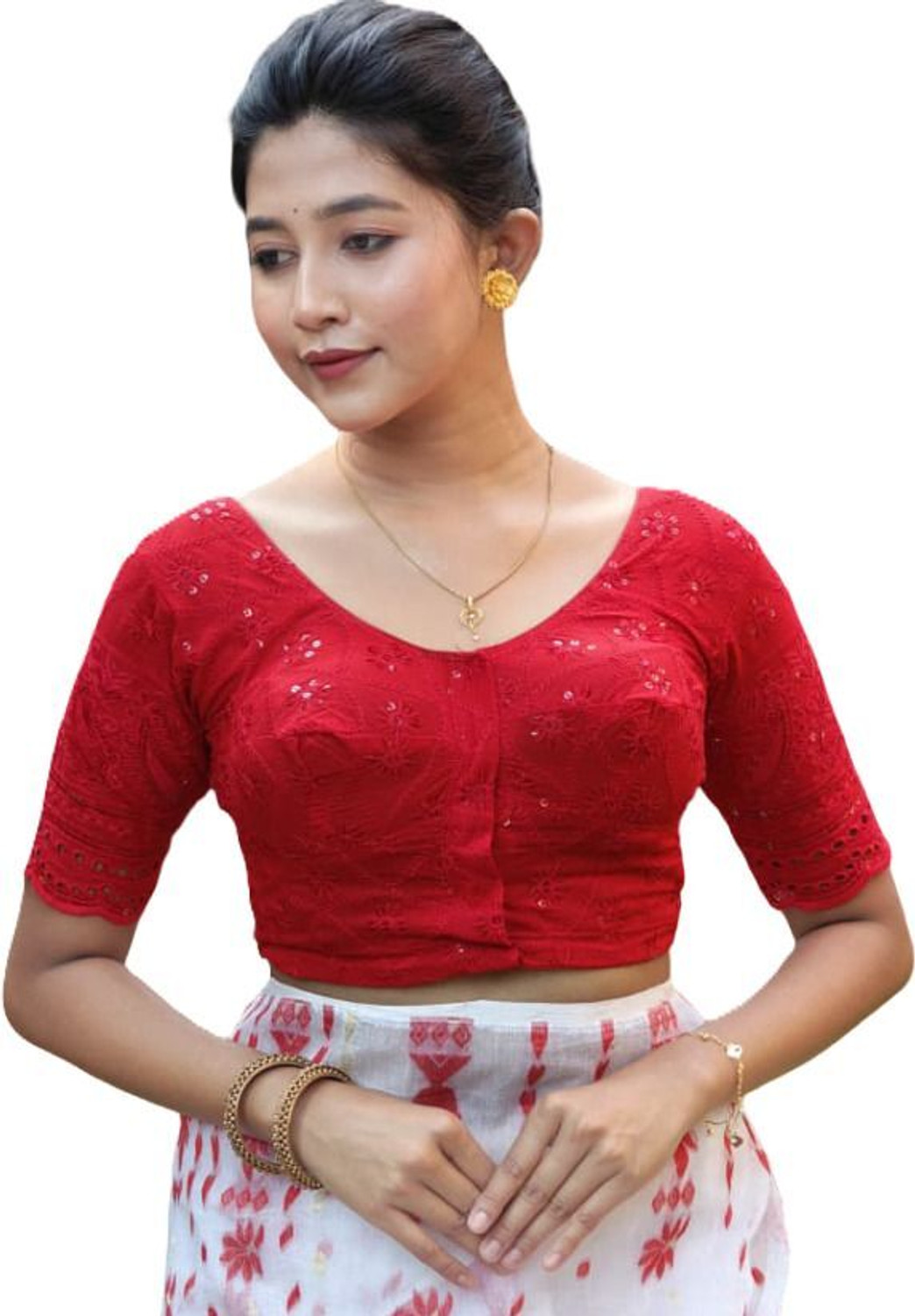 Image of TRIDHA ENTERPRISE V-Neck Women Blouse