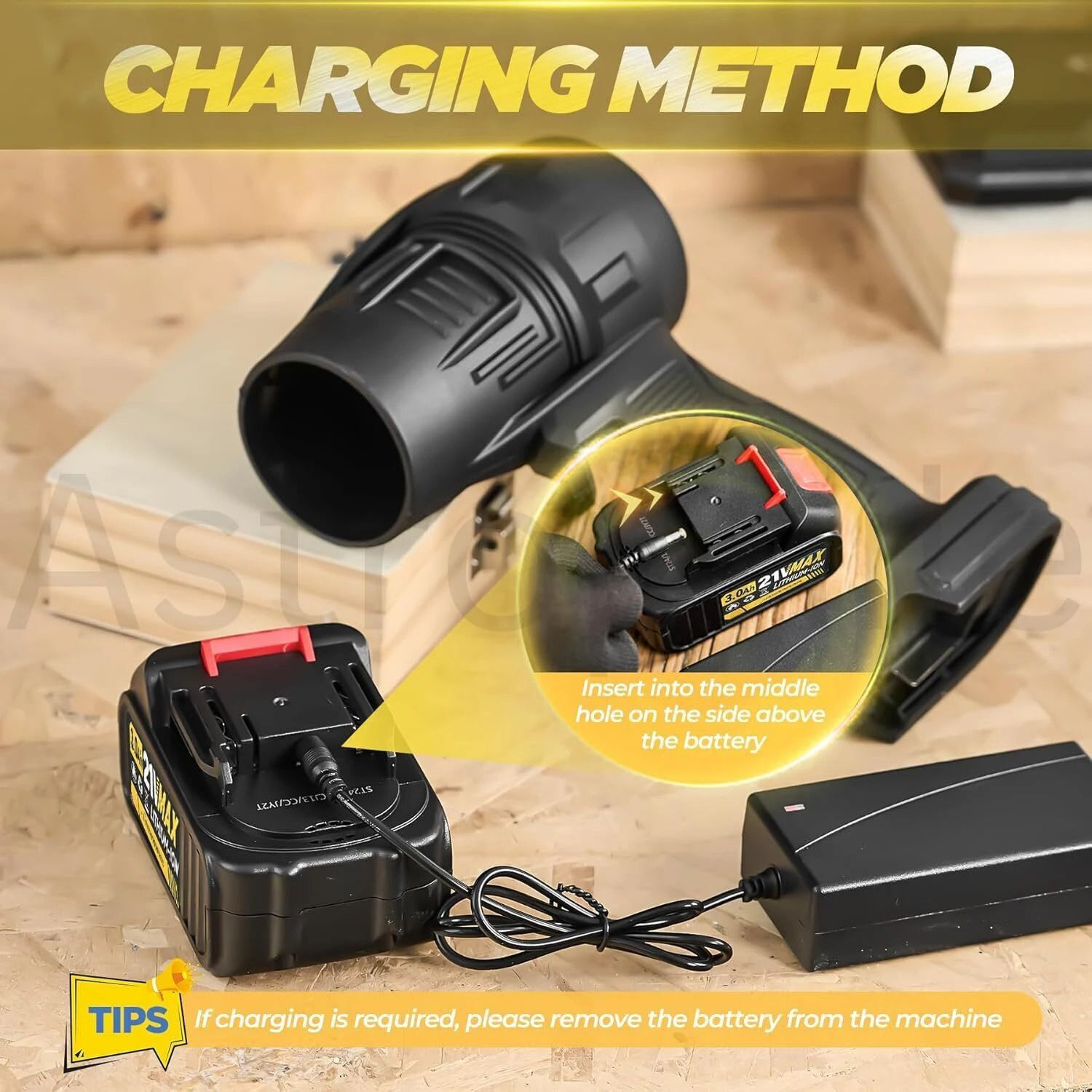 Image of SEVENSPACE Turbo Jet Blower Cordless 48V Battery ,Handheld High Power Blower Forward Curved Air Blower (Cordless)