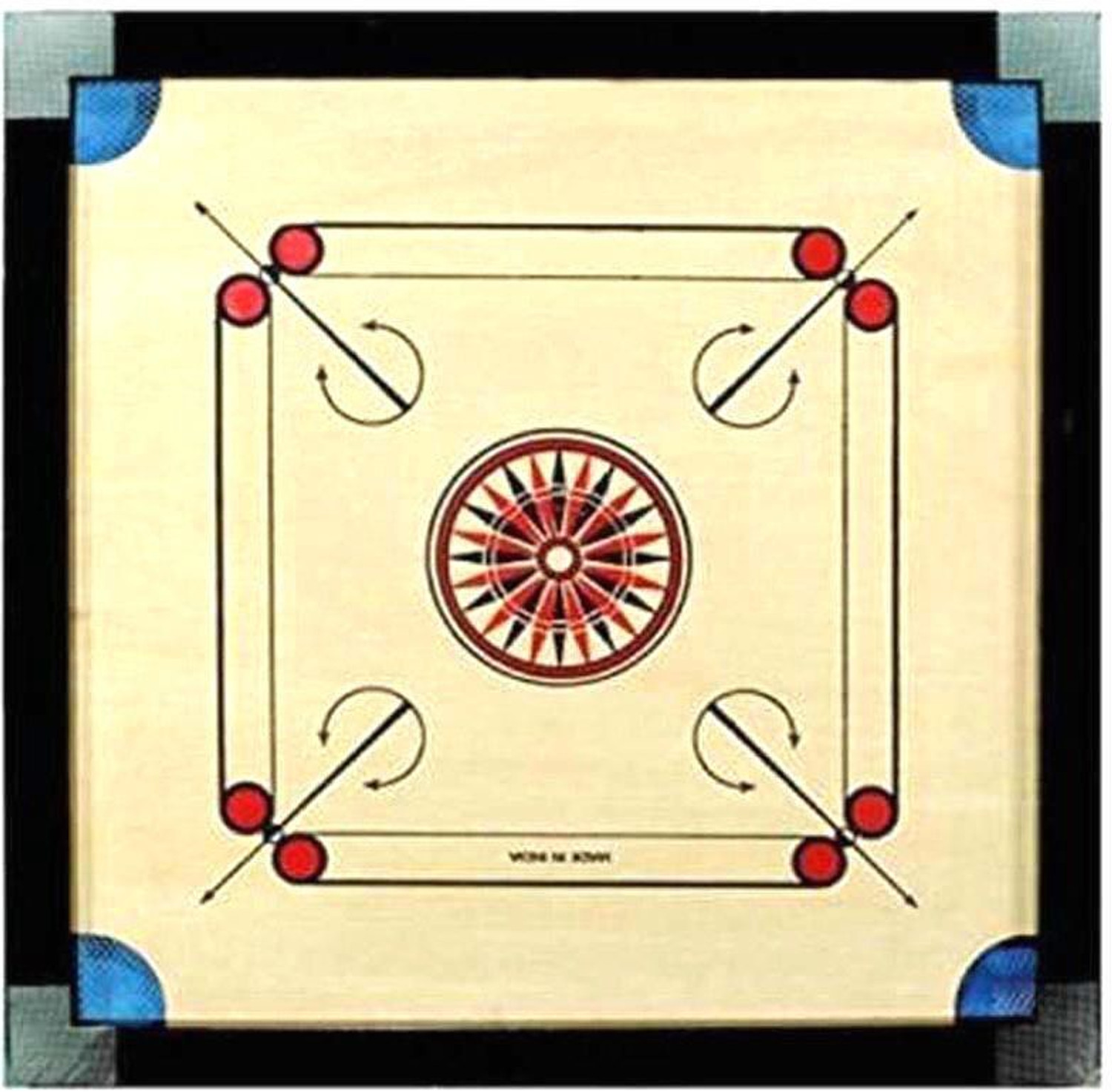 Image of Fitdex 32 Inch Carrom Large Size With Wooden Coins /Striker /Powder /. inch.: 80 cm Carrom Board (Brown)