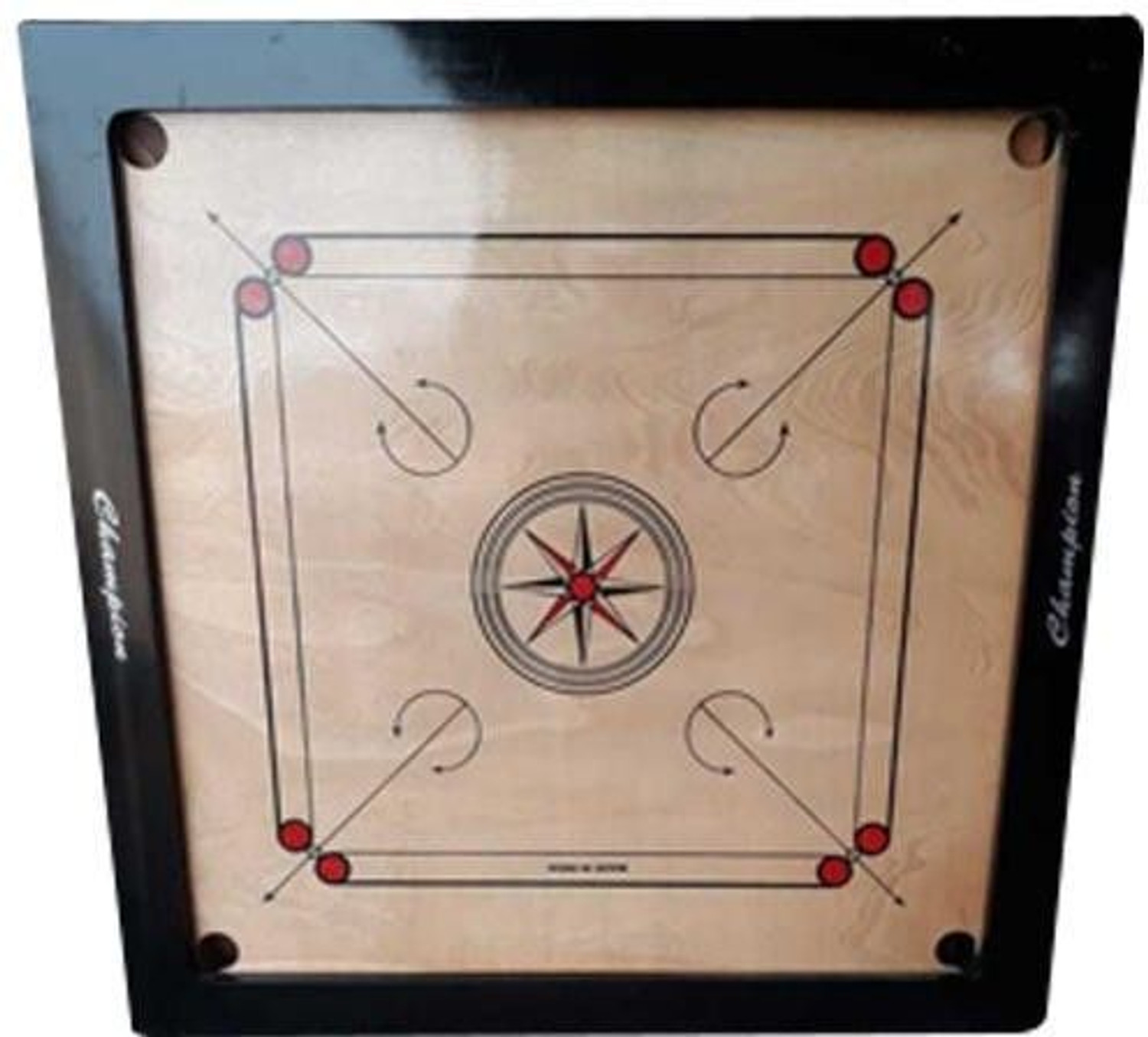 Image of Fitdex 32 Inch Carrom Large Size With Wooden Coins /Striker /Powder /. inch.: 80 cm Carrom Board (Brown)