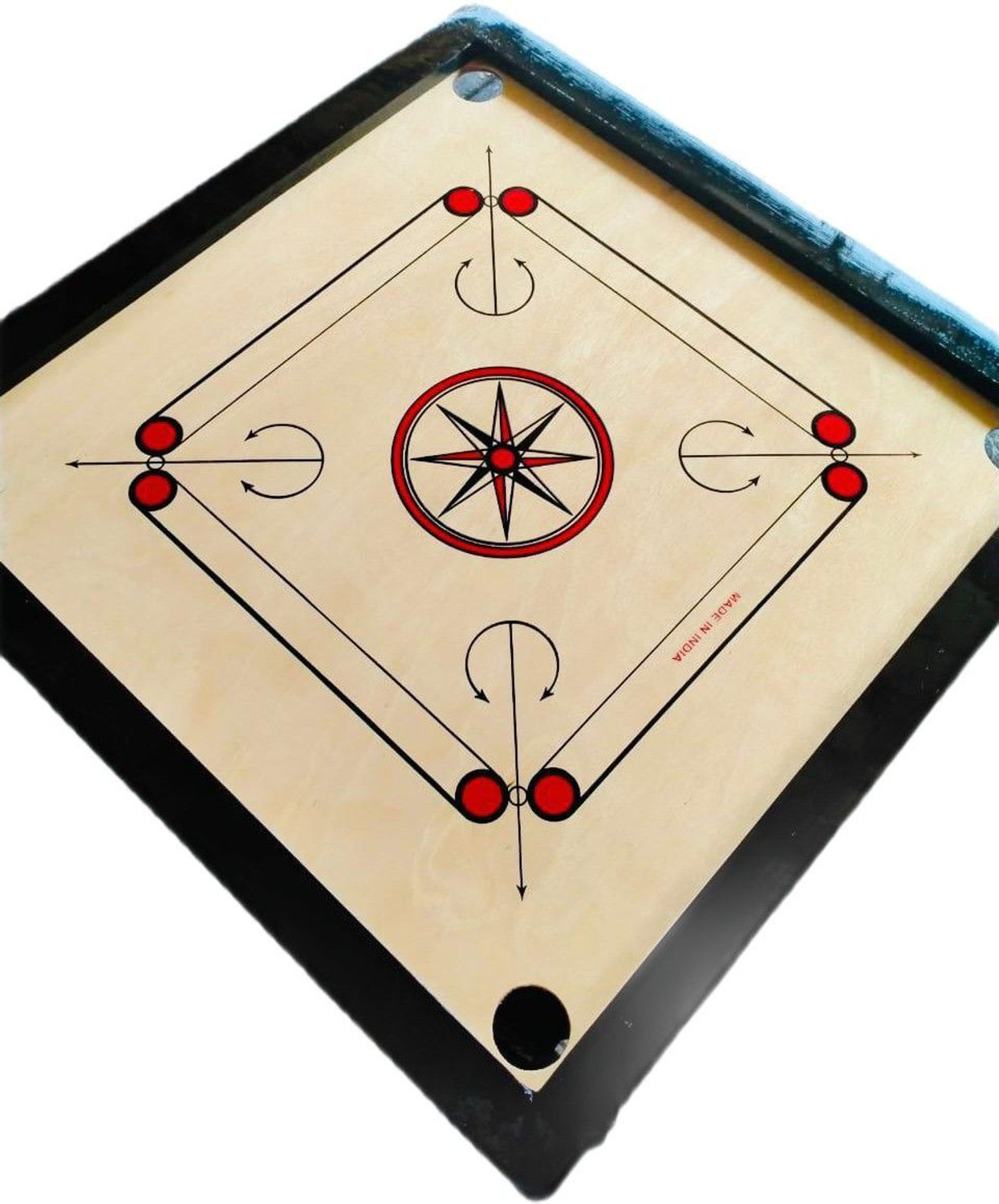 Image of Fitdex 32 Inch Carrom Large Size With Wooden Coins /Striker /Powder /. inch.: 80 cm Carrom Board (Brown)