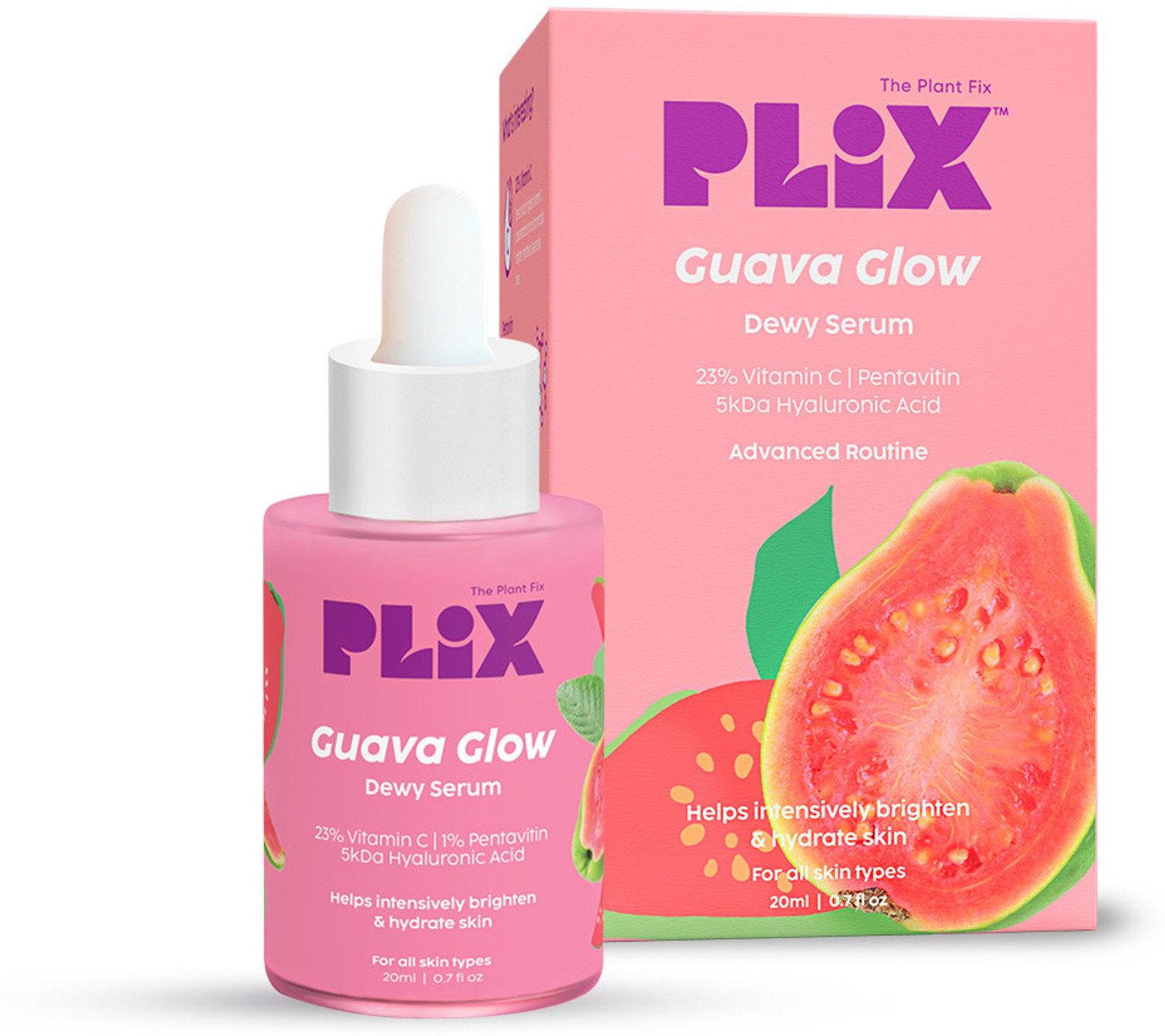 Plix 23% Vitamin C Guava Face Serum for Skin Brightening & Clear Glowing Complexion