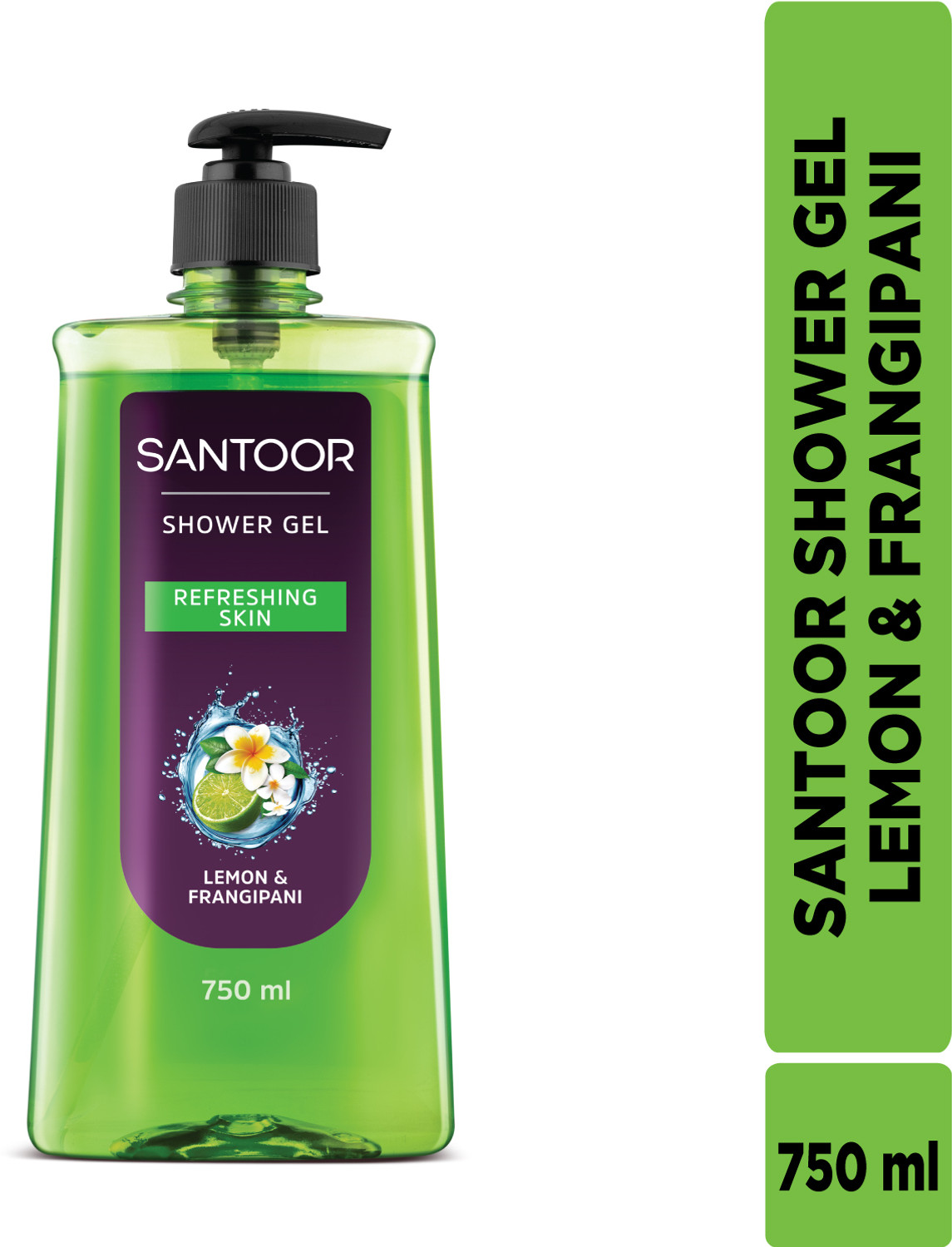 Santoor Refreshing Shower Gel With Natural Lemon & Frangipani Extracts
