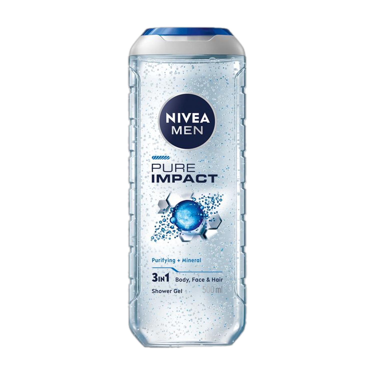 NIVEA Body Wash, Pure Impact with Purifying Micro Particles, Shower Gel for Body, Face & Hair
