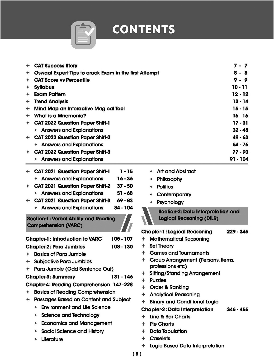 Image of Oswaal CAT 25 Years' Chapter-wise and Topic-wise Solved Papers Question Bank 1990-2008, 2017-2023 VARC, DILR & QA (For 2024 Exam)