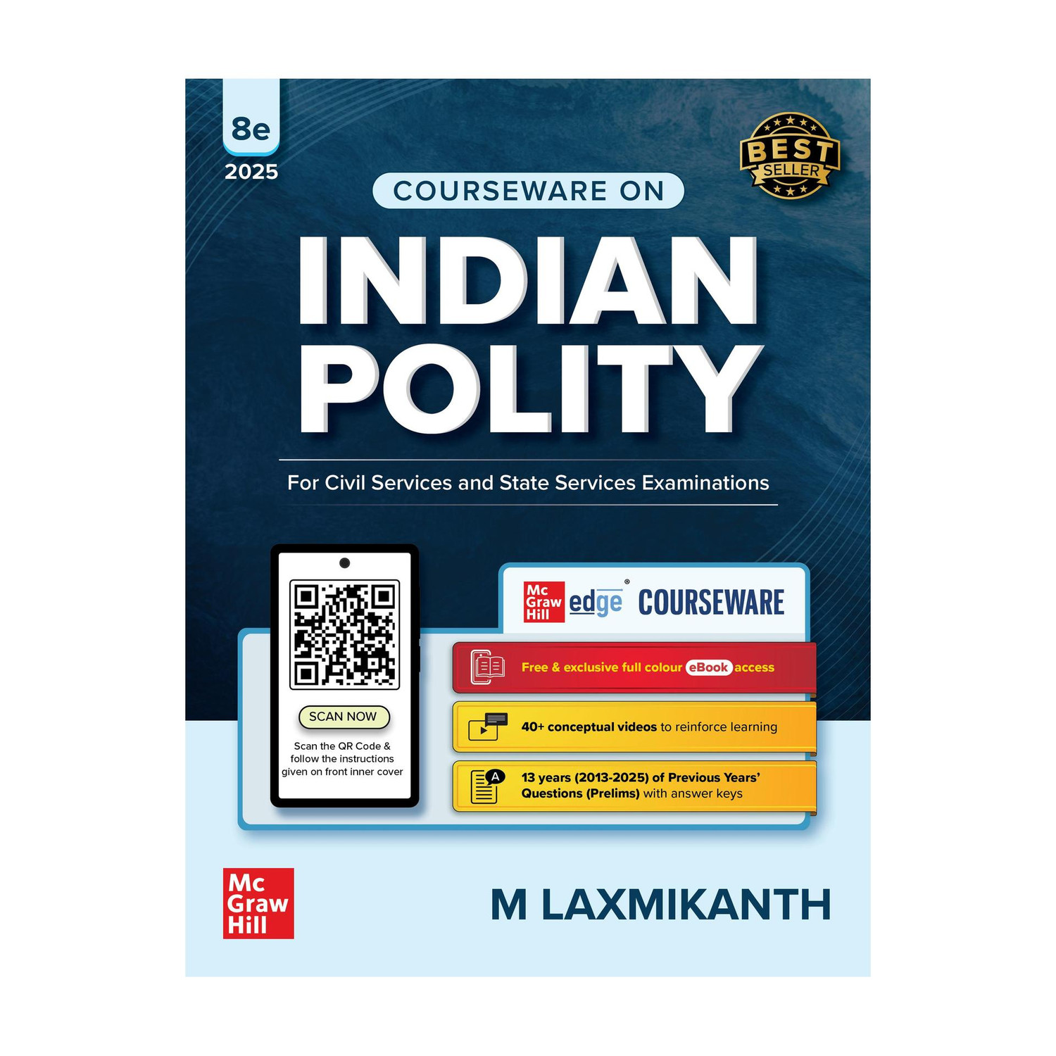 Indian Polity Courseware (English), 8th edition by M Laxmikanth for UP