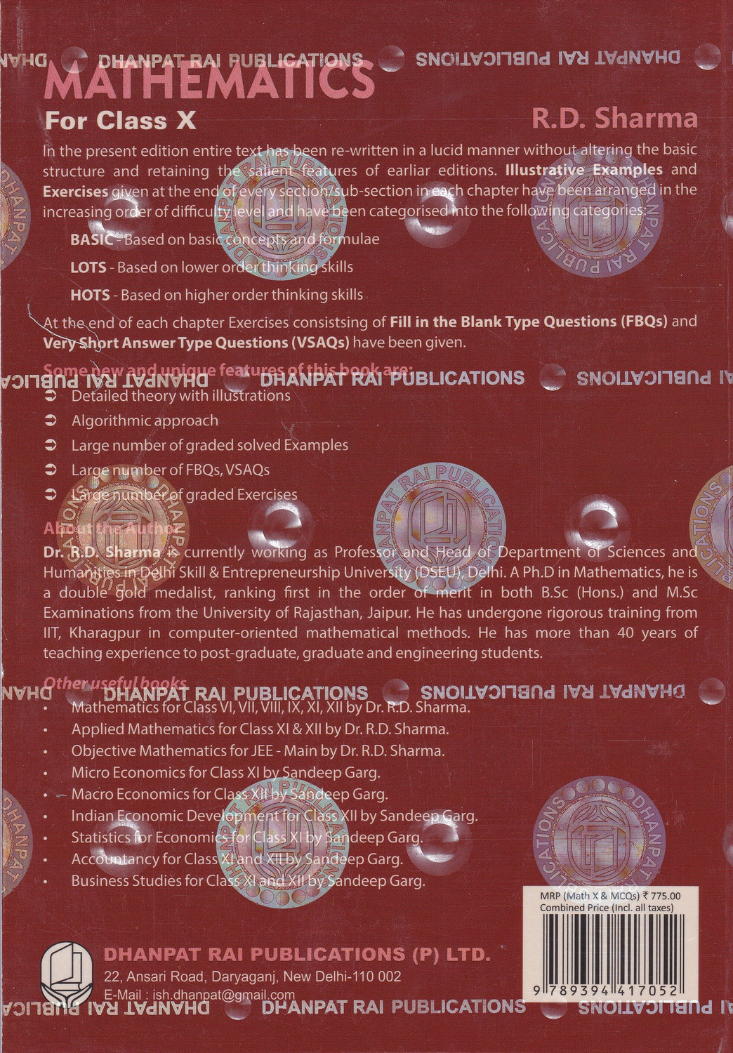 Image of Mathematics for Class 10 - Cbse