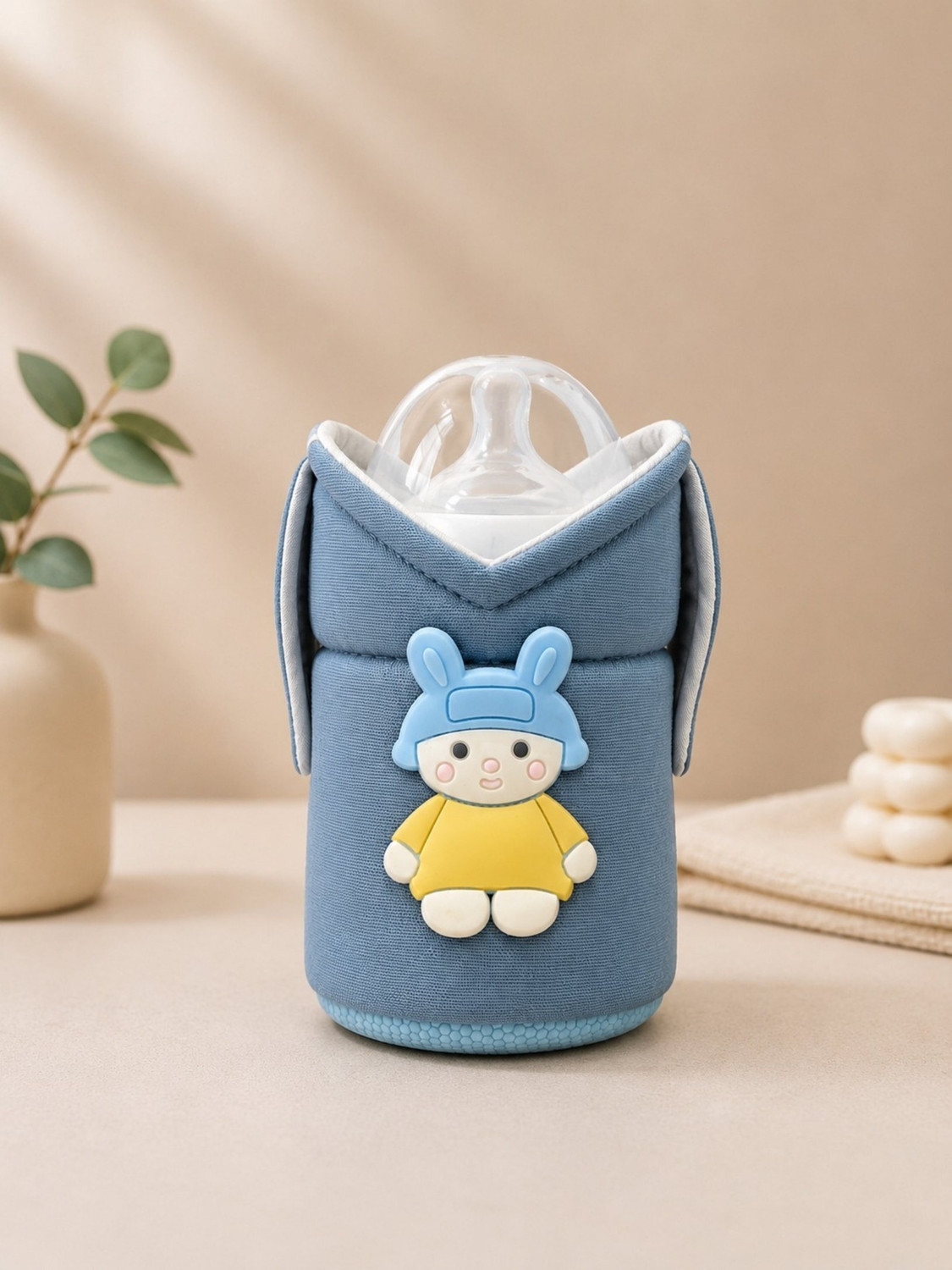 Image of The Little Lookers Baby Feeding Bottle Silicone Warmer Cover /Sleeve Holder /Insulated Protection for Newborns /Infants /Babies (Pack of 2) (Pink & Blue, 240 ML) (Pink, Blue)