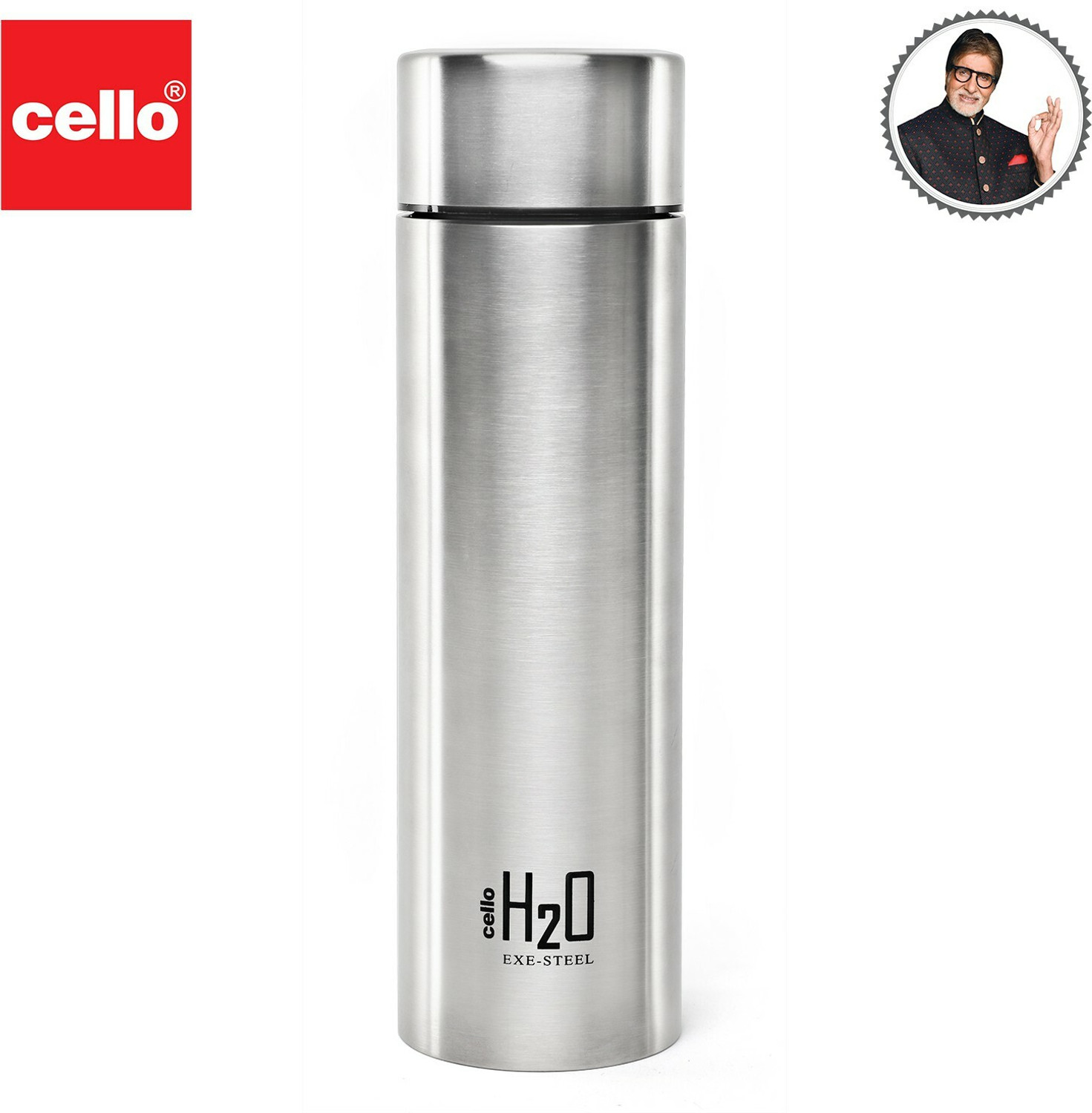 Image of cello H2O STEEL SILVER 3 1000 ml Steel Bottle