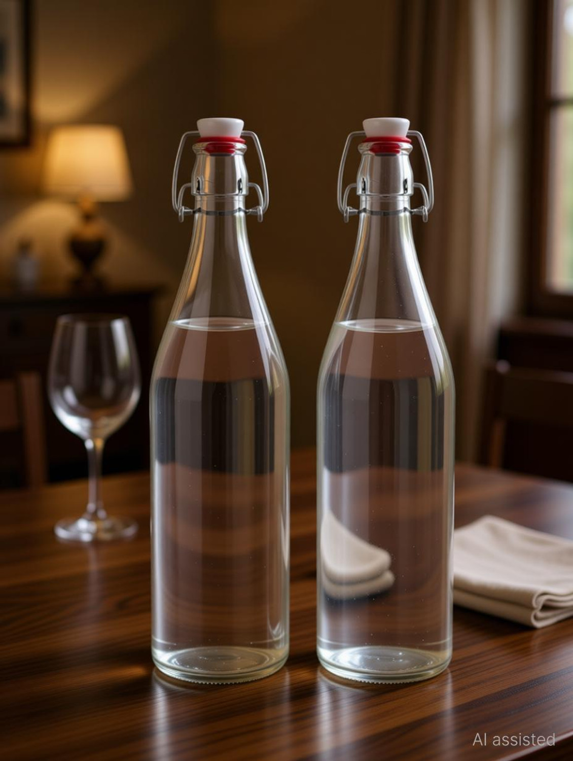 Premium Glass Water Bottle Pack of 2 1 Litre Each | Airtight Flip Top 