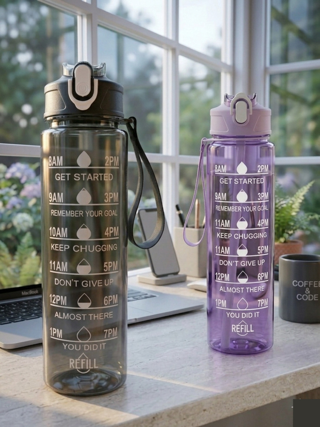Image of ECOLEX Stainless Steel Sipper Water Bottle 900 ML Pack of 2 900 ml Stainless Steel Sipper (Pack of 2, Steel /Chrome)