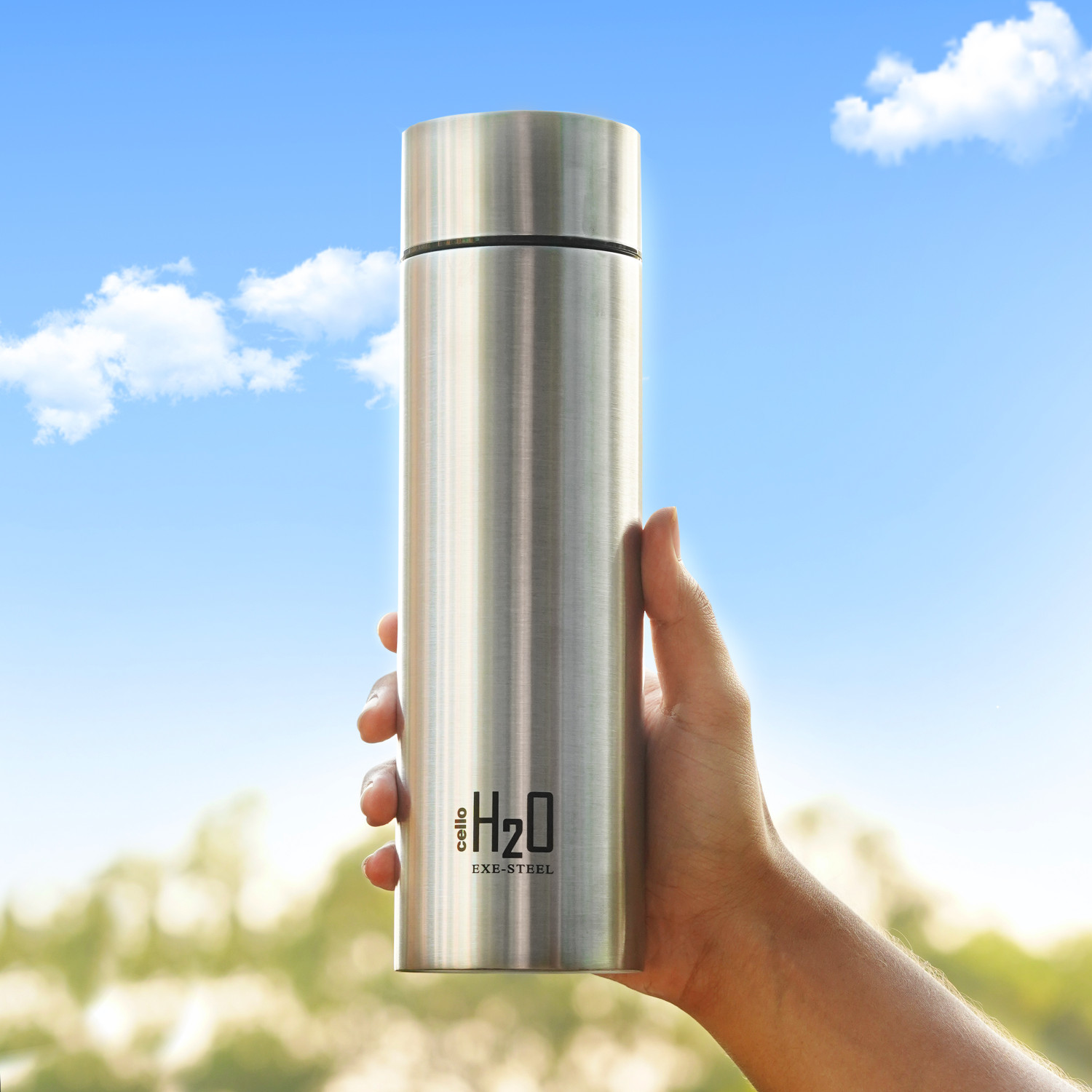 Image of cello H2O STEEL SILVER 3 1000 ml Steel Bottle