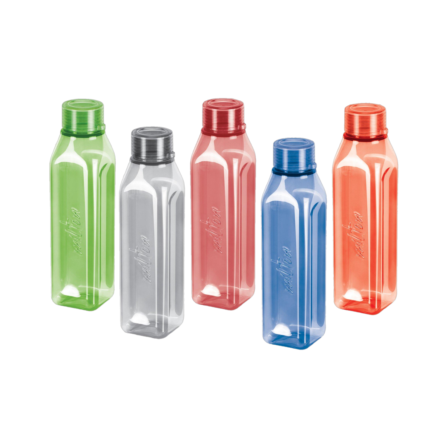 MILTON Prime 1000 Pet Water Bottle, Set of 5, 1 Litre Each, Multicolor 1000 ml Bottle  (Pack of 5, Multicolor, Plastic)