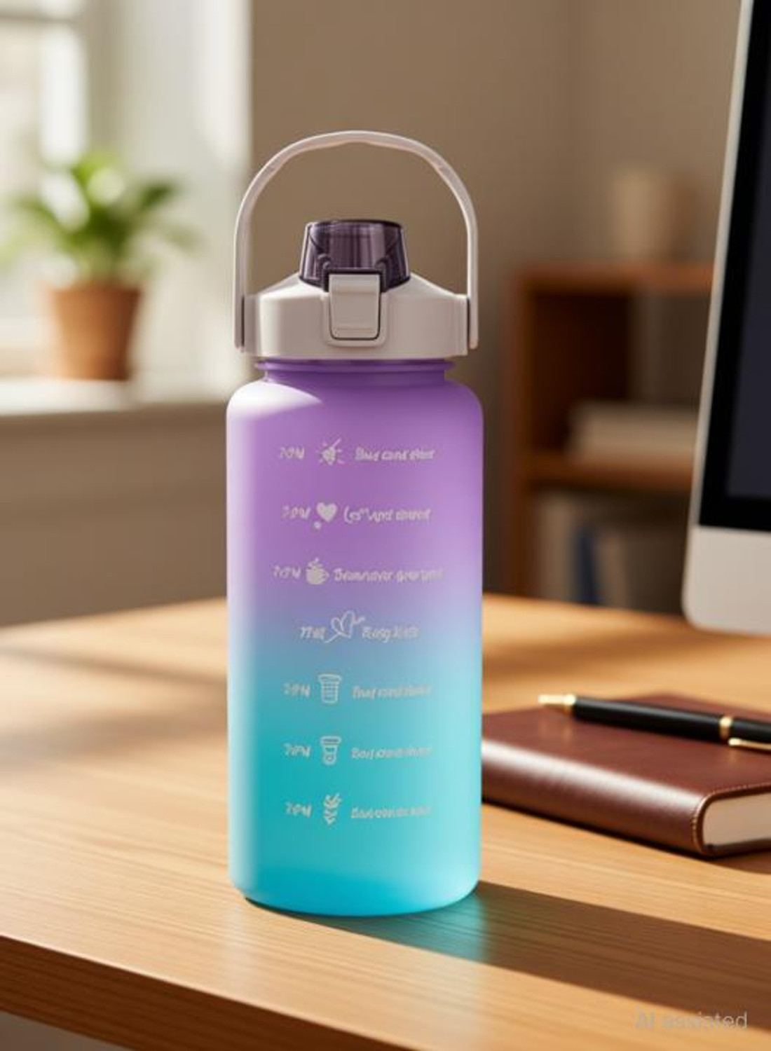 SeaRegal 3 pcs Unbreakable Water Bottle with Motivational Time Marker 
