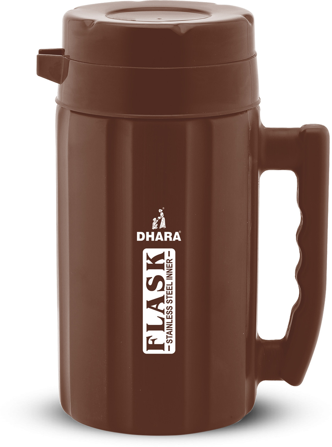 Image of Provo Stainless Steel Vacuum Flask Set with 3 Steel Cups 500 ml Steel Flask (Pack of 1, Black)
