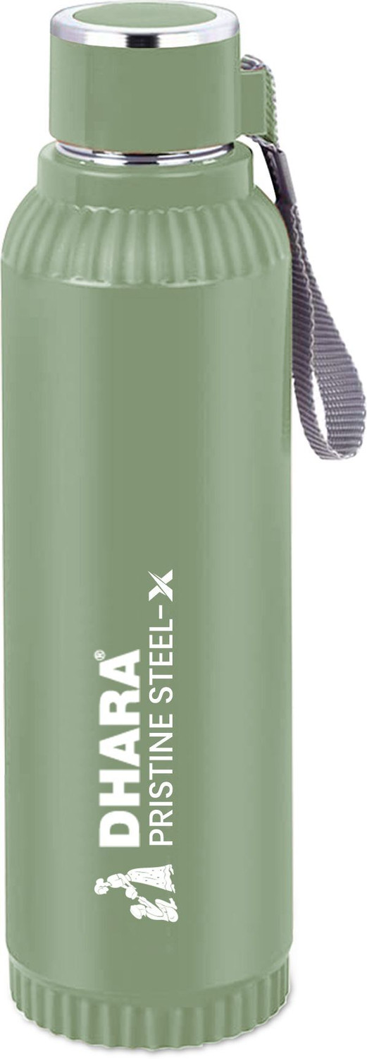 Image of Dhara Stainless Steel Single Wall Football 800 Leak Proof Airtight Flip Cap Water Bottle 800 ml Steel Bottle (Pack of 2, Green)