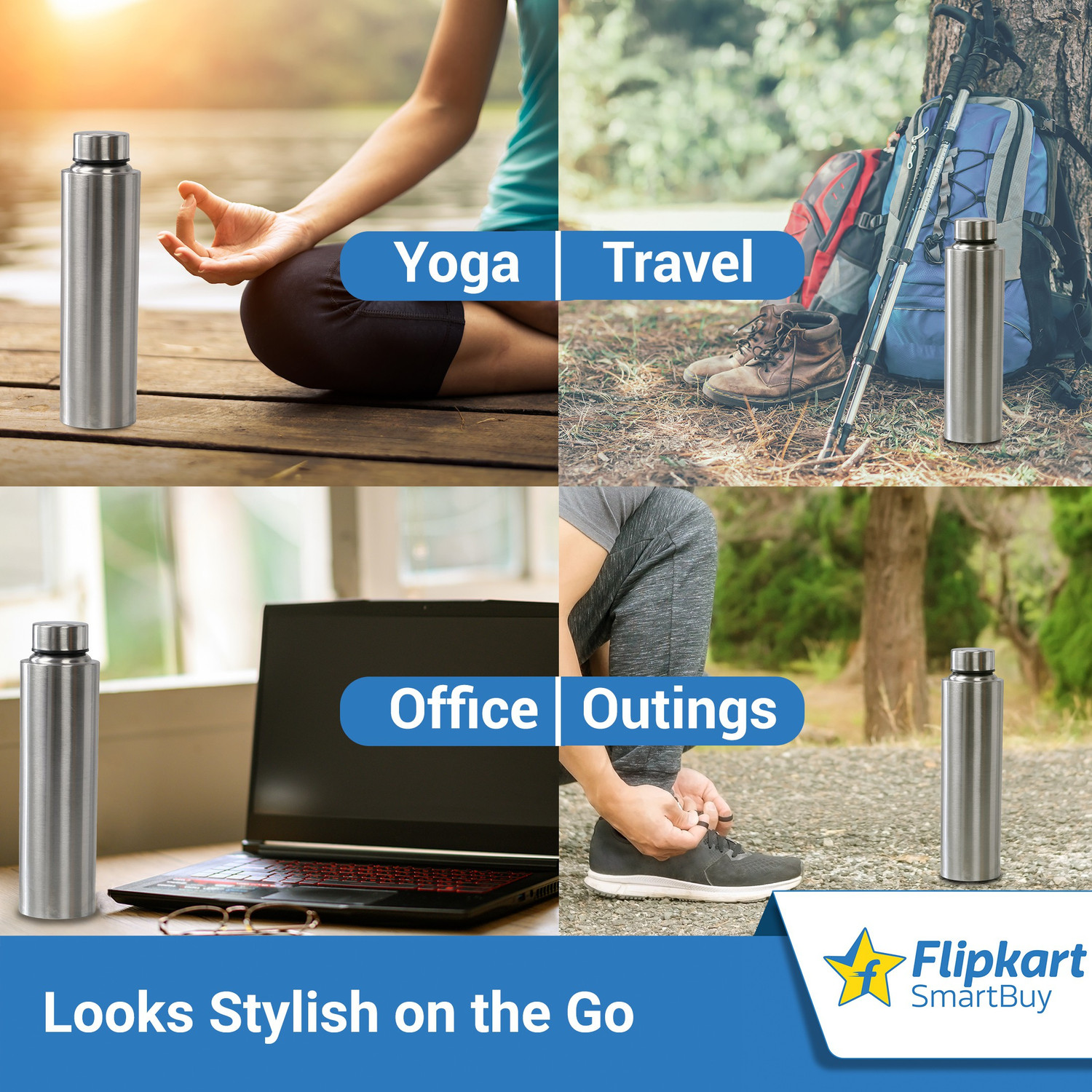 Image of Flipkart SmartBuy Stainless 1000 ml Steel Bottle