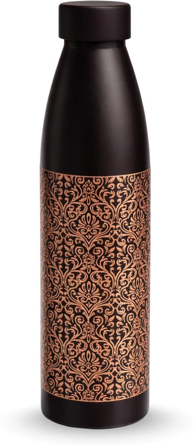Image of Provo Stainless Steel Vacuum Flask Set with 3 Steel Cups 500 ml Steel Flask (Pack of 1, Black)