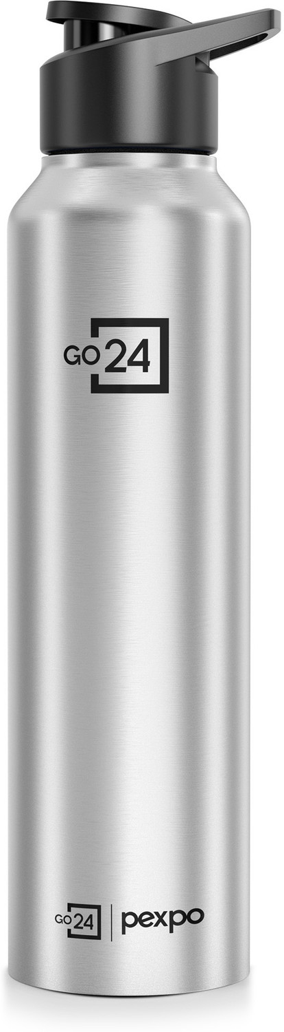 Pexpo Stainless Steel Bottles by PEXPO Chromo 1000 ML Stainless Steel Sports Bottle Steel Finish 1000 ml Bottle  (Pack of 1, Silver, Steel)