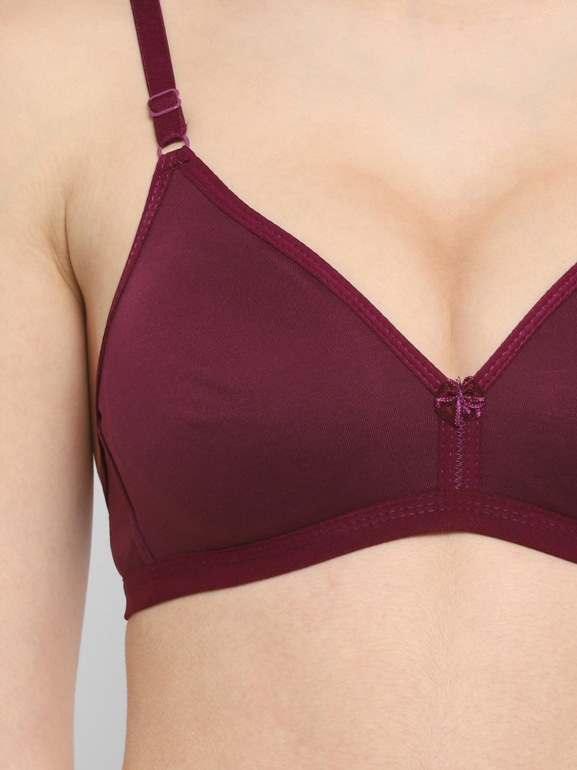 Image of Floret Women T-Shirt Non Padded Bra (Purple)