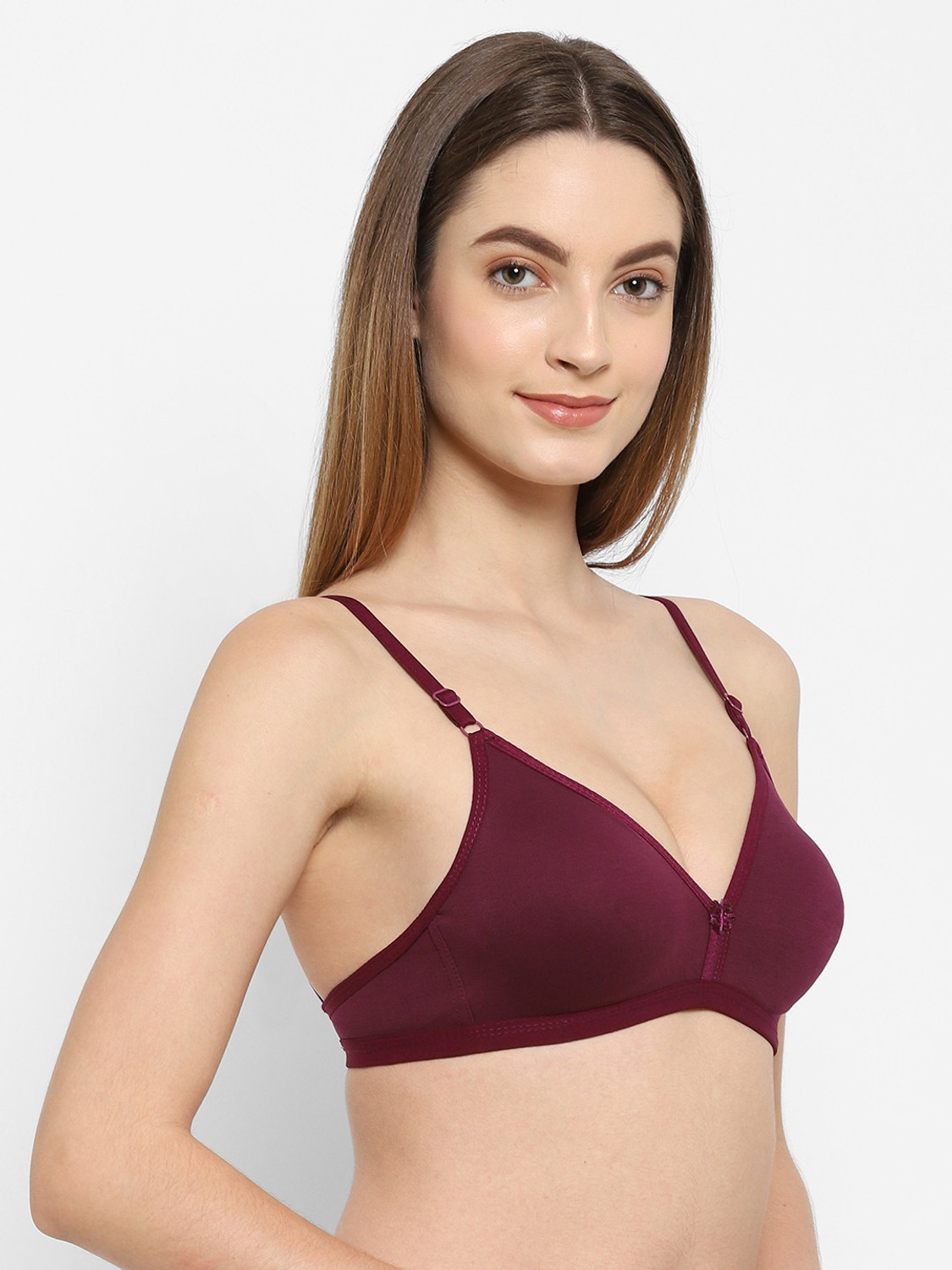 Image of Floret Women T-Shirt Non Padded Bra (Purple)