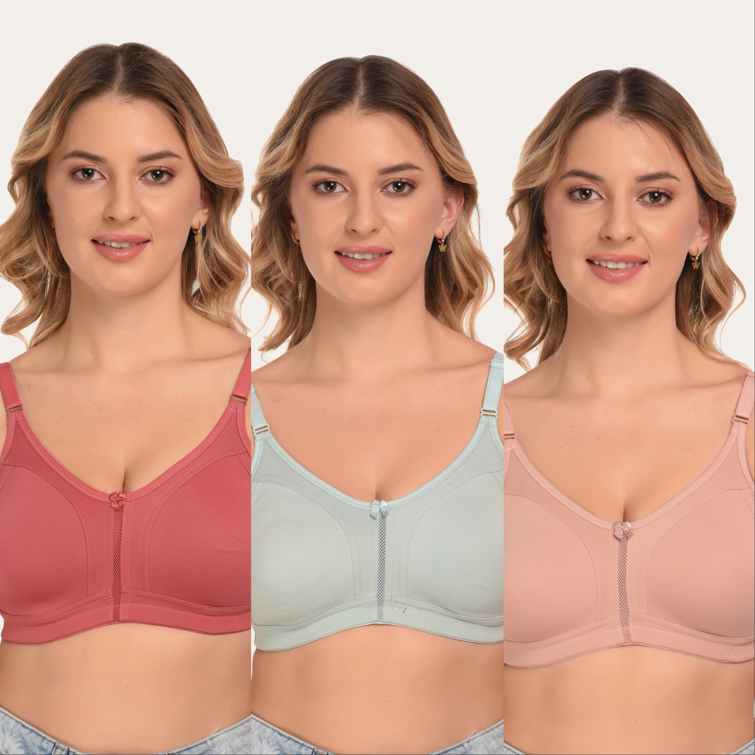 Image of Dressberry Women T-Shirt Lightly Padded Bra (Red)