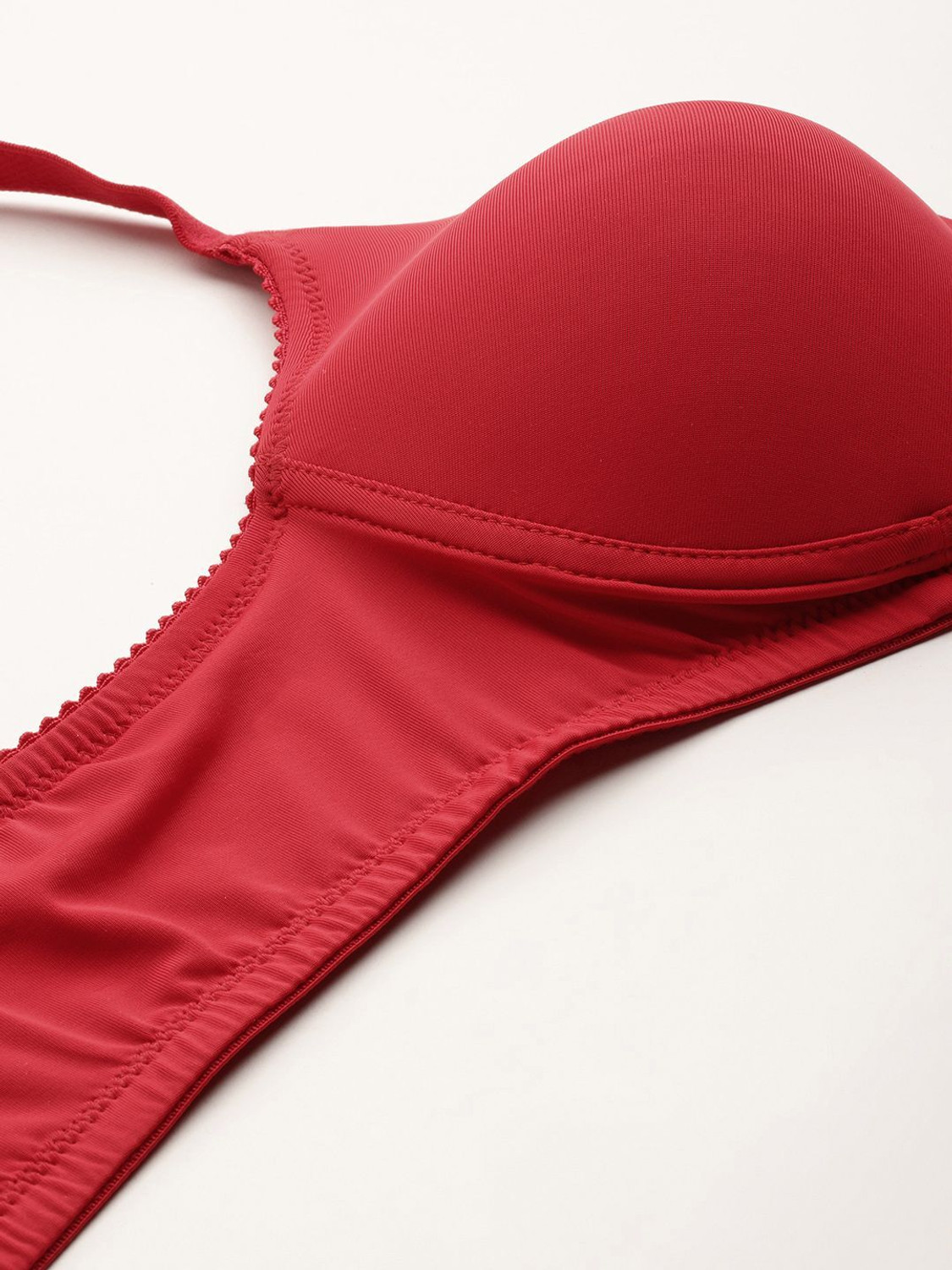 Image of Dressberry Women T-Shirt Lightly Padded Bra (Red)