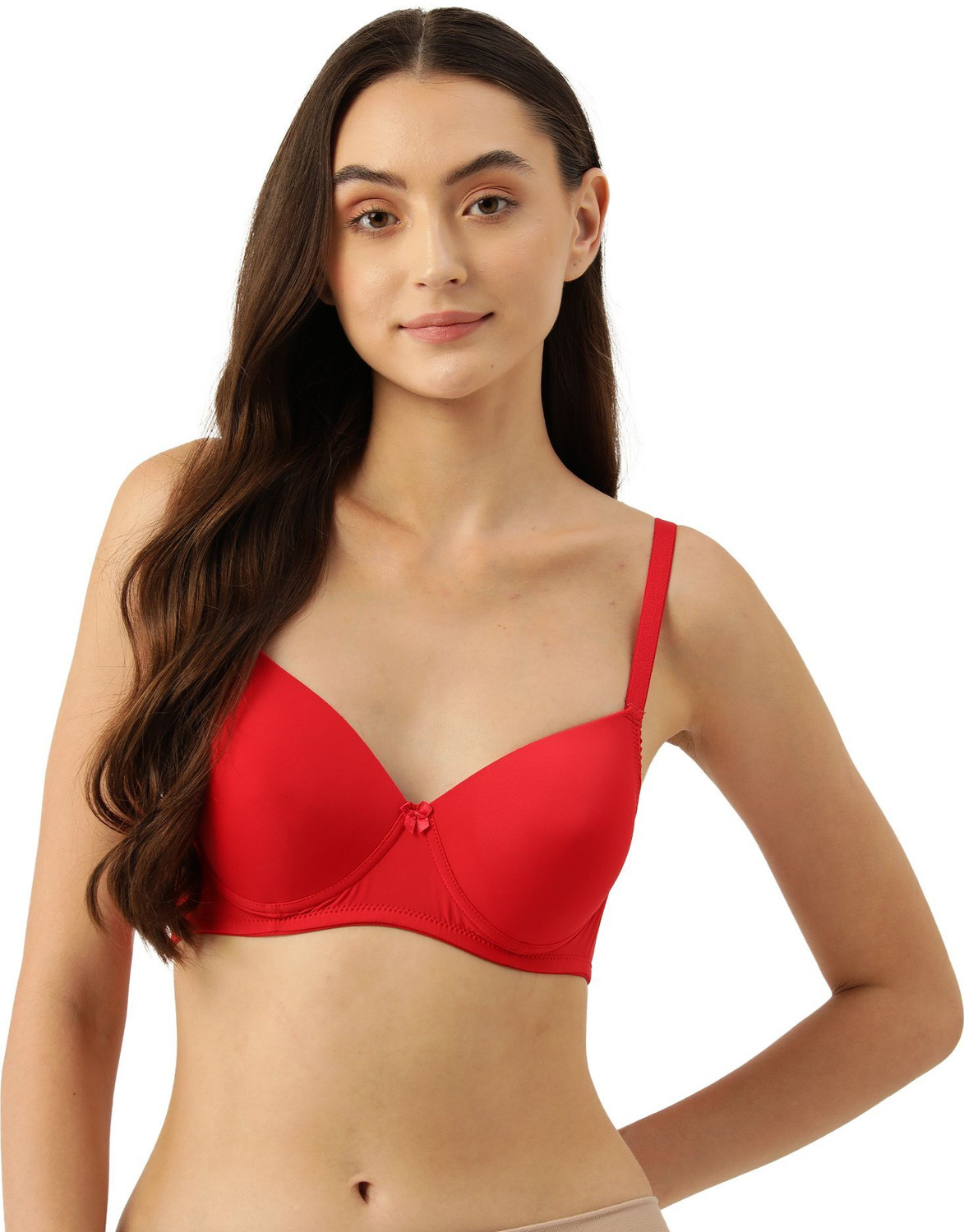 Image of Dressberry Women T-Shirt Lightly Padded Bra (Red)