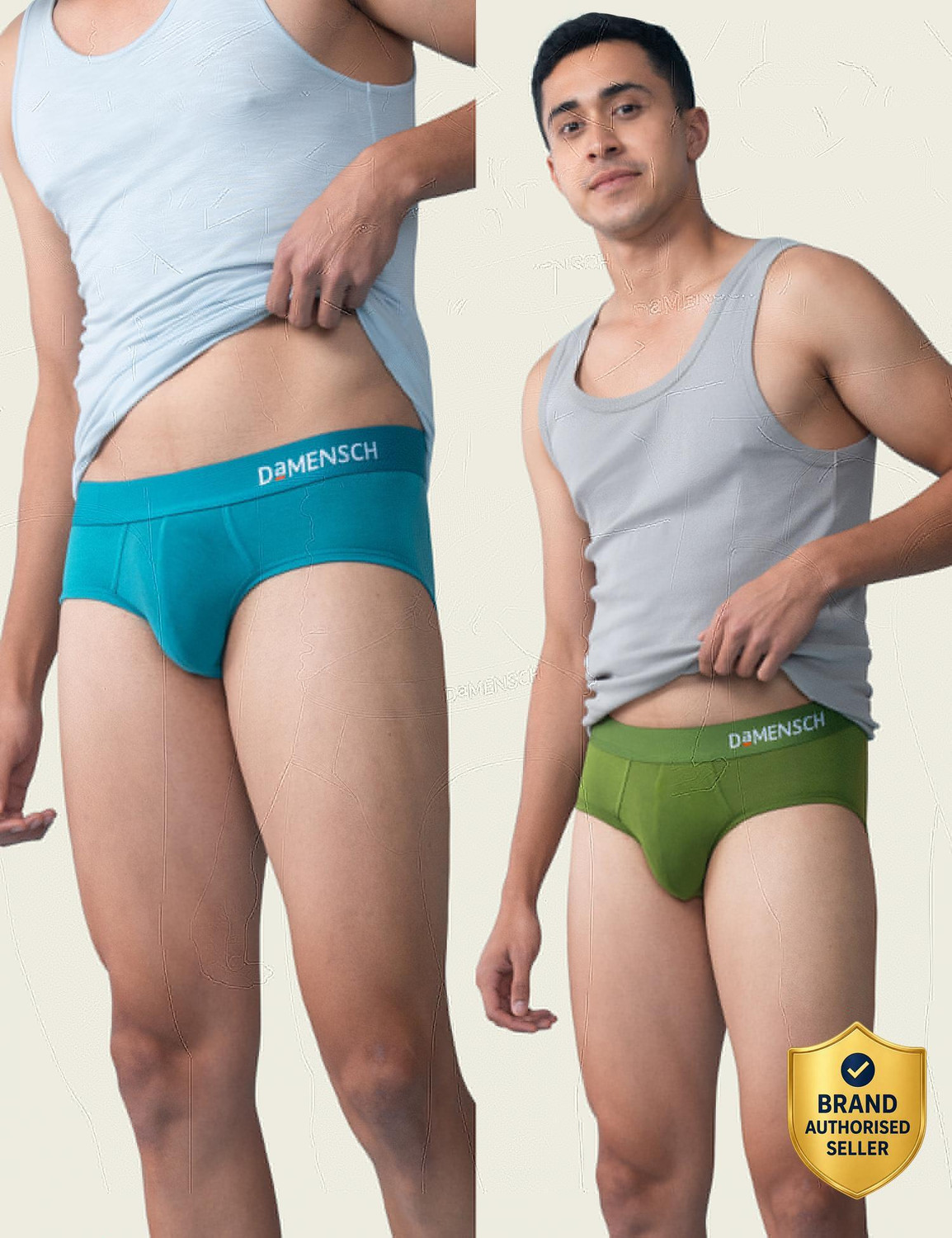 Image of Damensch Pack of 2 Deo-Soft Deodorizing V Shape Solid Men Brief