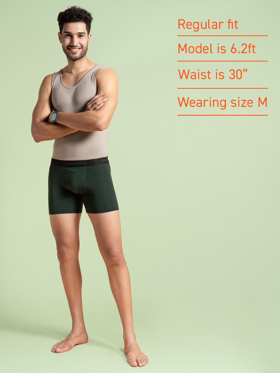 Image of Damensch Pack of 3 Feel Mint Cotton Anti-Bacterial Solid Men Trunk