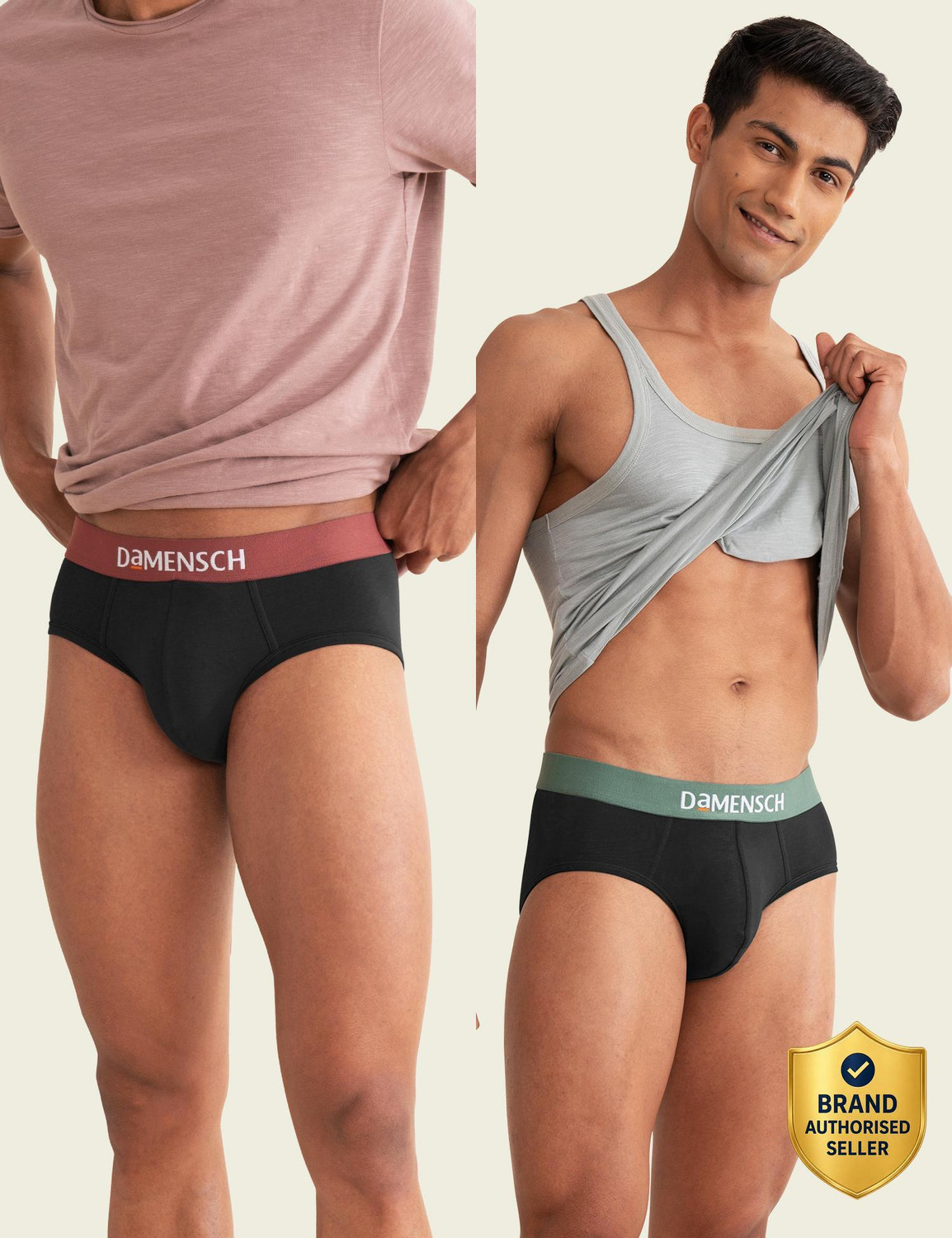 Image of Damensch Pack of 3 Feel Mint Cotton Anti-Bacterial Solid Men Trunk