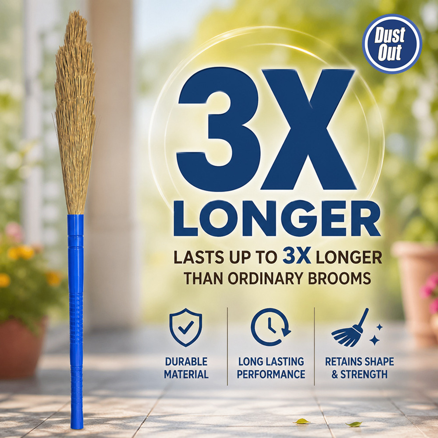 Image of DustOut Washable Broom Plastic Dry Broom (Multicolor, 2 Units)
